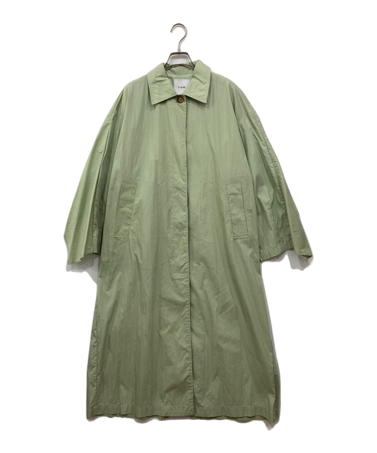 中古・古着通販】CLANE (クラネ) バックフリルシングルコート グリーン 