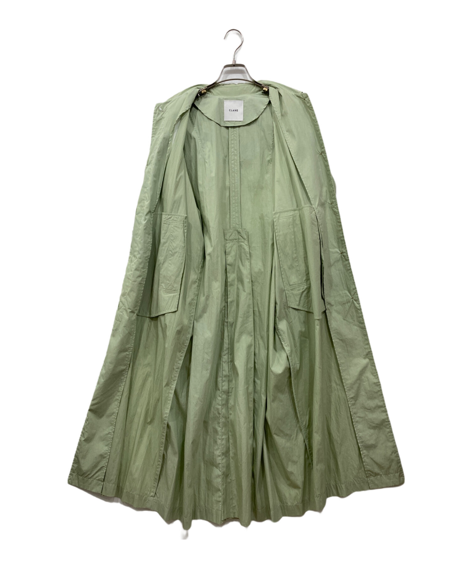 中古・古着通販】CLANE (クラネ) バックフリルシングルコート グリーン 