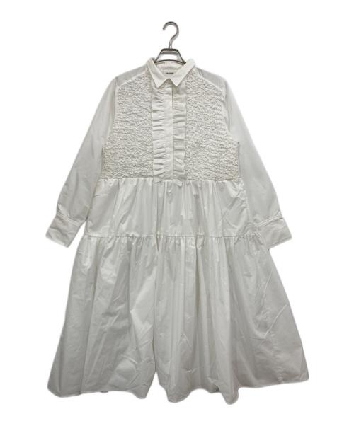 未使用 MACHATT マチャット プリーツ バンドカラーシャツ ブラウス 21020111 フリーサイズ ホワイト レディース 古着 中古 USED 中古・古着通販】machatt (マチャット) フリルティアードシャツ