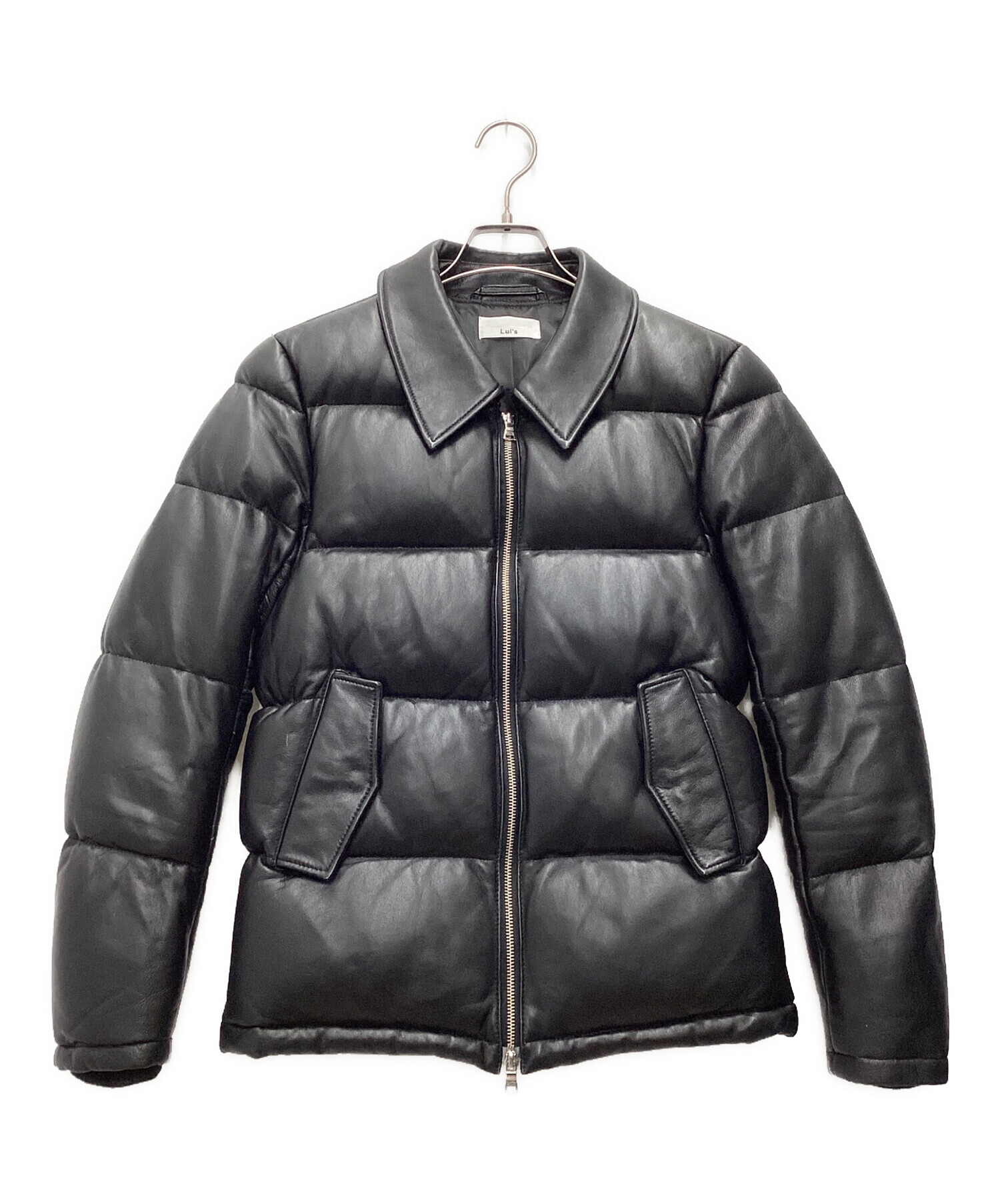 Luis ルイス　BLACK　レザージャケット　美品　羊革　ダウン 中古・古着通販】Lui's (ルイス) レザーダウンジャケット ブラック