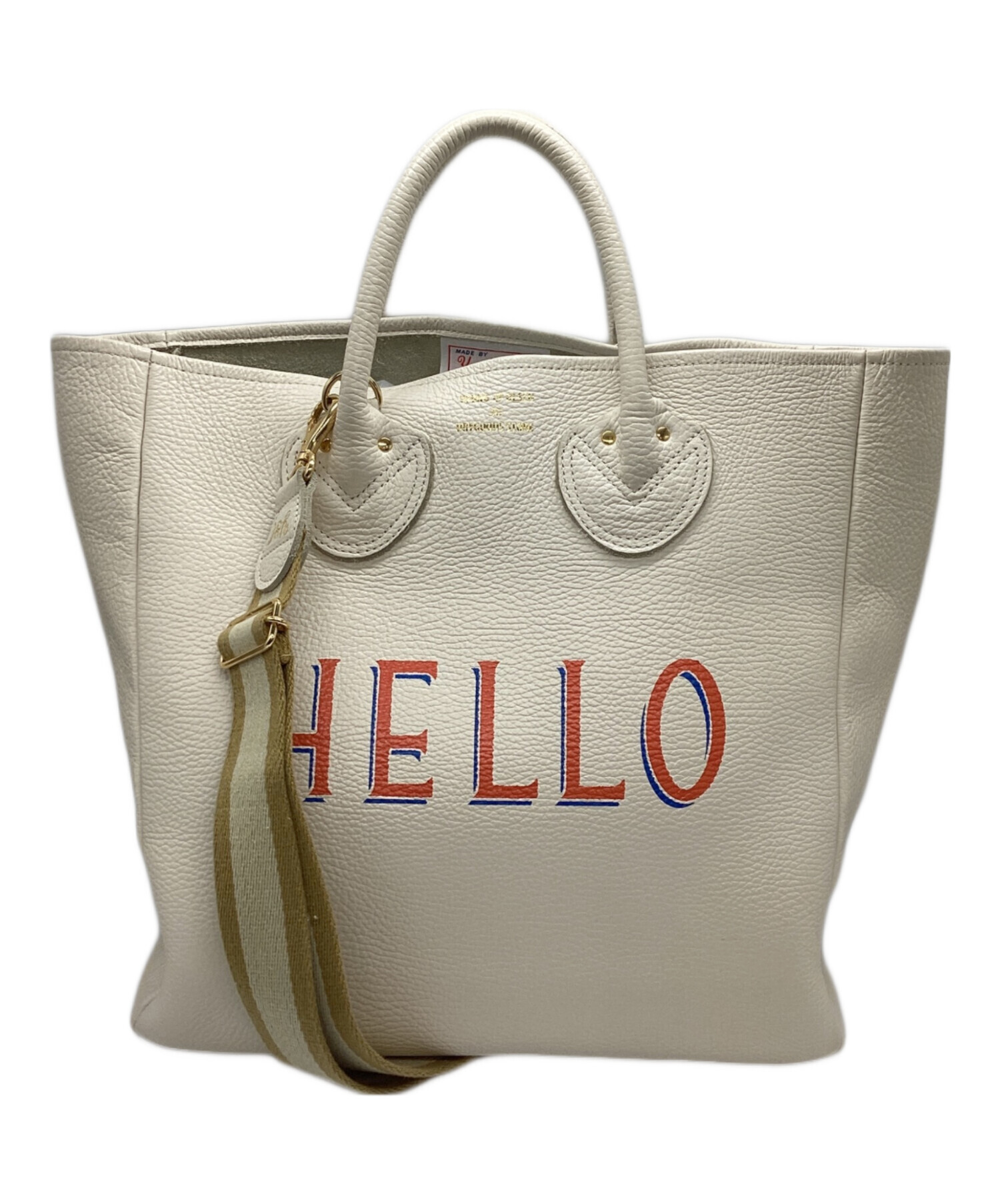 ヤング&オルセン 別注ストラップ付 HELLO バッグ ホワイト ヤング&オルセン 別注ストラップ付 HELLO バッグ ホワイト