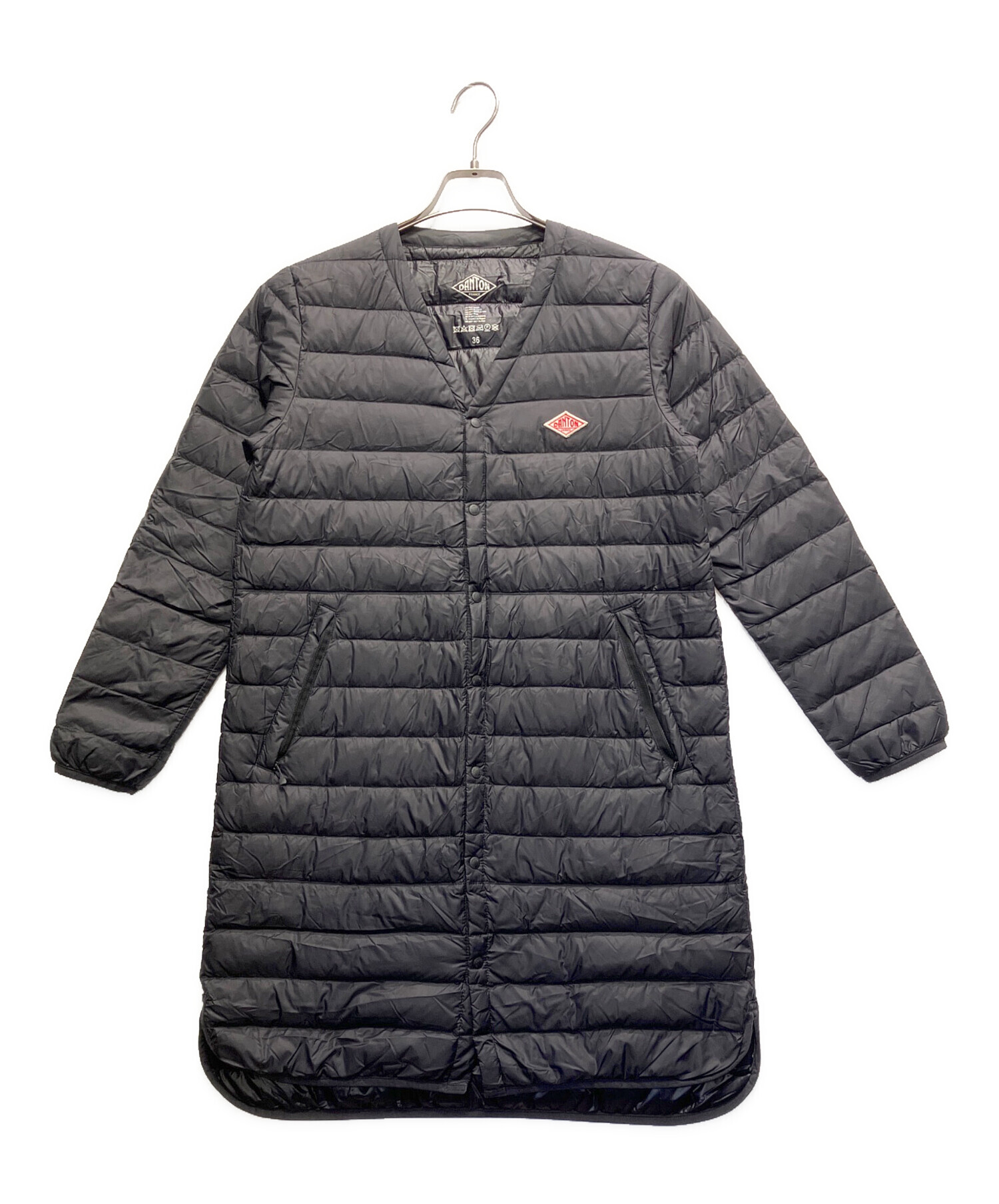 DANTON インナーダウン ロングコート ブラック 34 中古・古着通販】DANTON (ダントン) インナーダウンロング ブラック
