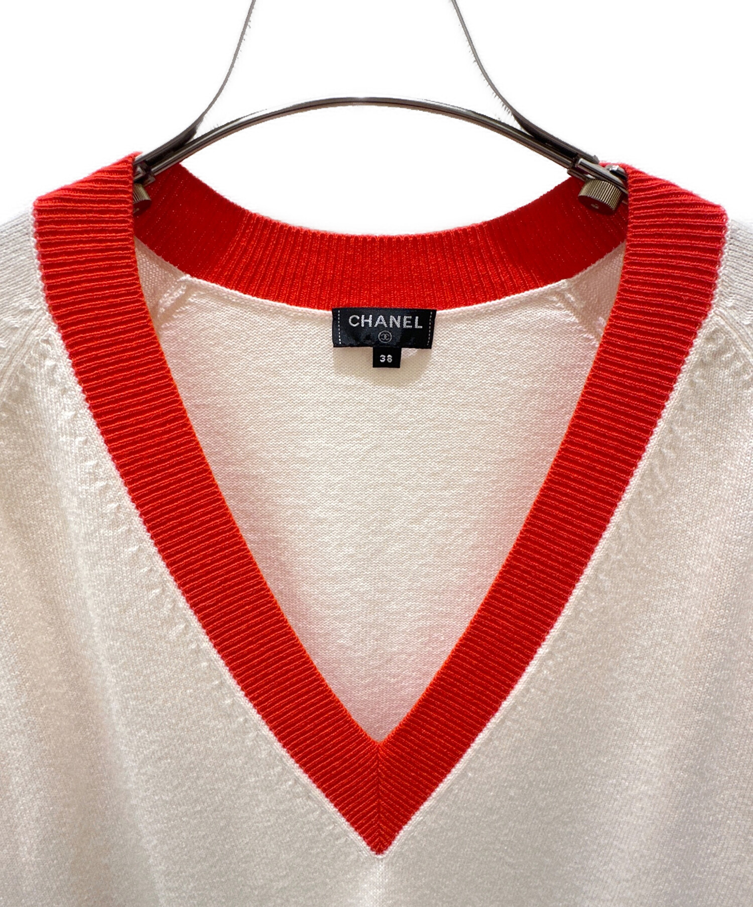 中古・古着通販】CHANEL (シャネル) カシミヤVネックニット オフ