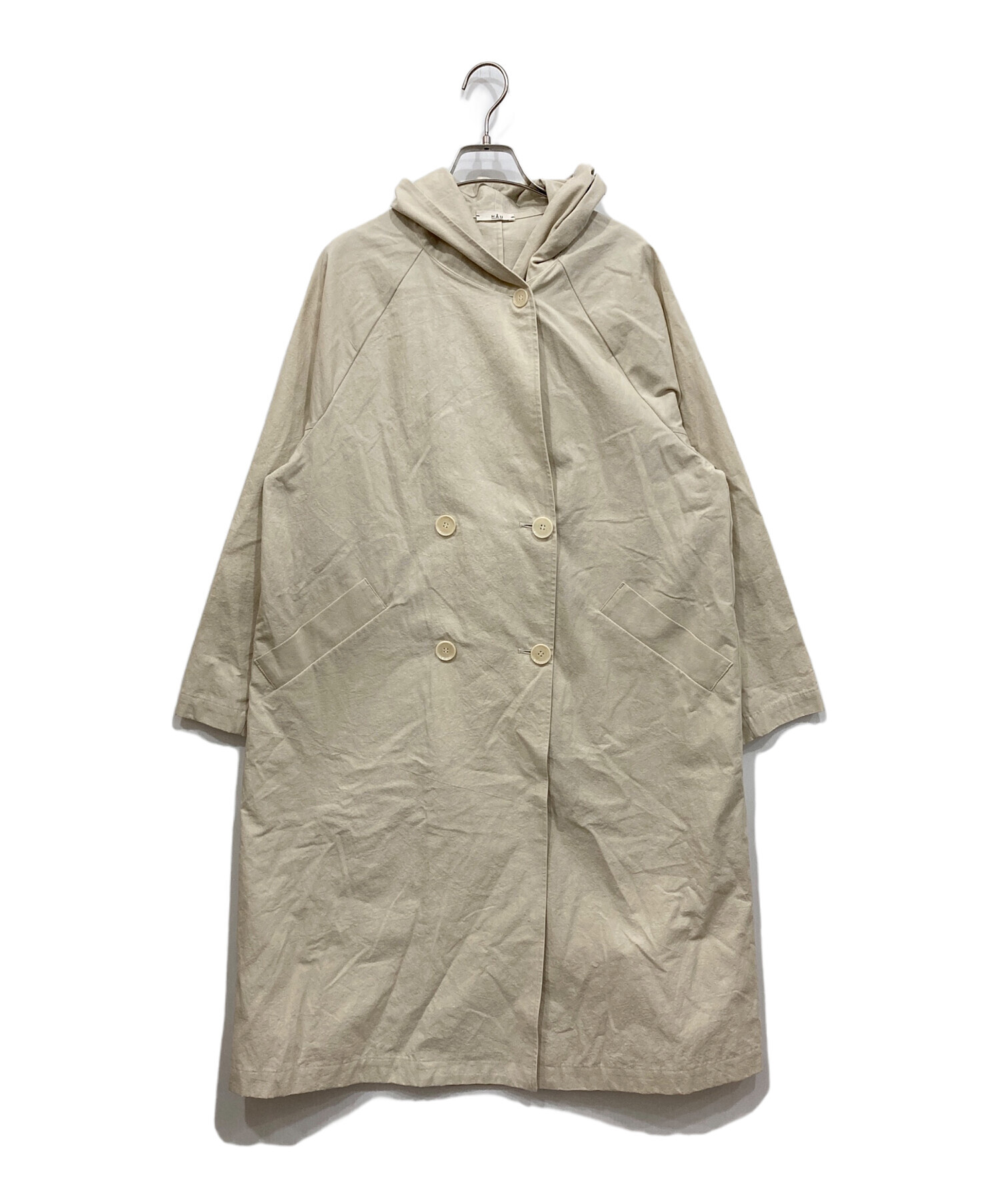 hau キャンバスコート　ベージュ 中古・古着通販】HAU (ハウ) キャンバスコート ベージュ サイズ:Free