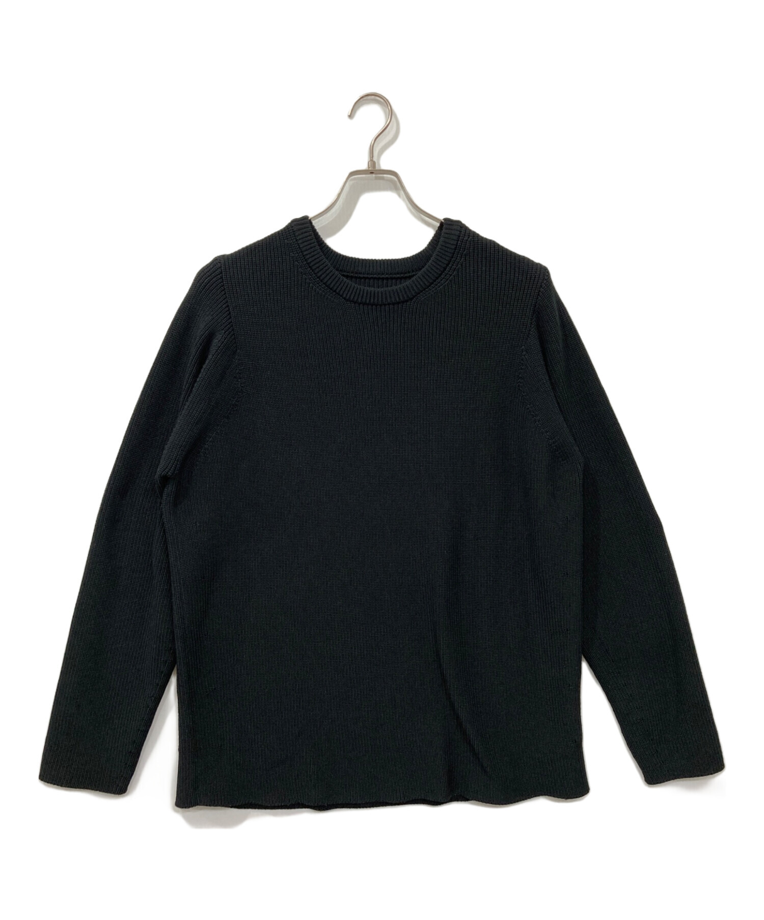 中古・古着通販】teatora (テアトラ) CARTRIDGE KNIT CREW 7G ブラック