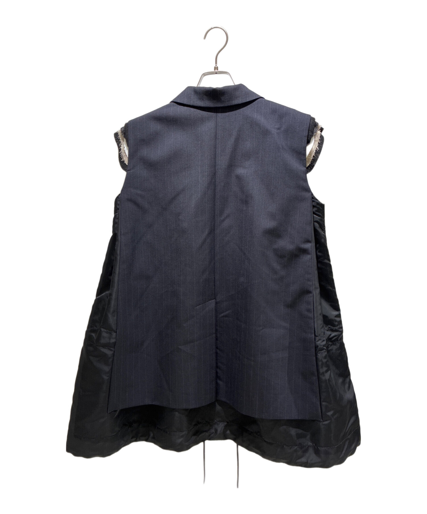 sacai ダブルブレストチョークストライプジャケット　レディース　サカイ 中古・古着通販】sacai (サカイ) チョークストライプベスト ネイビー