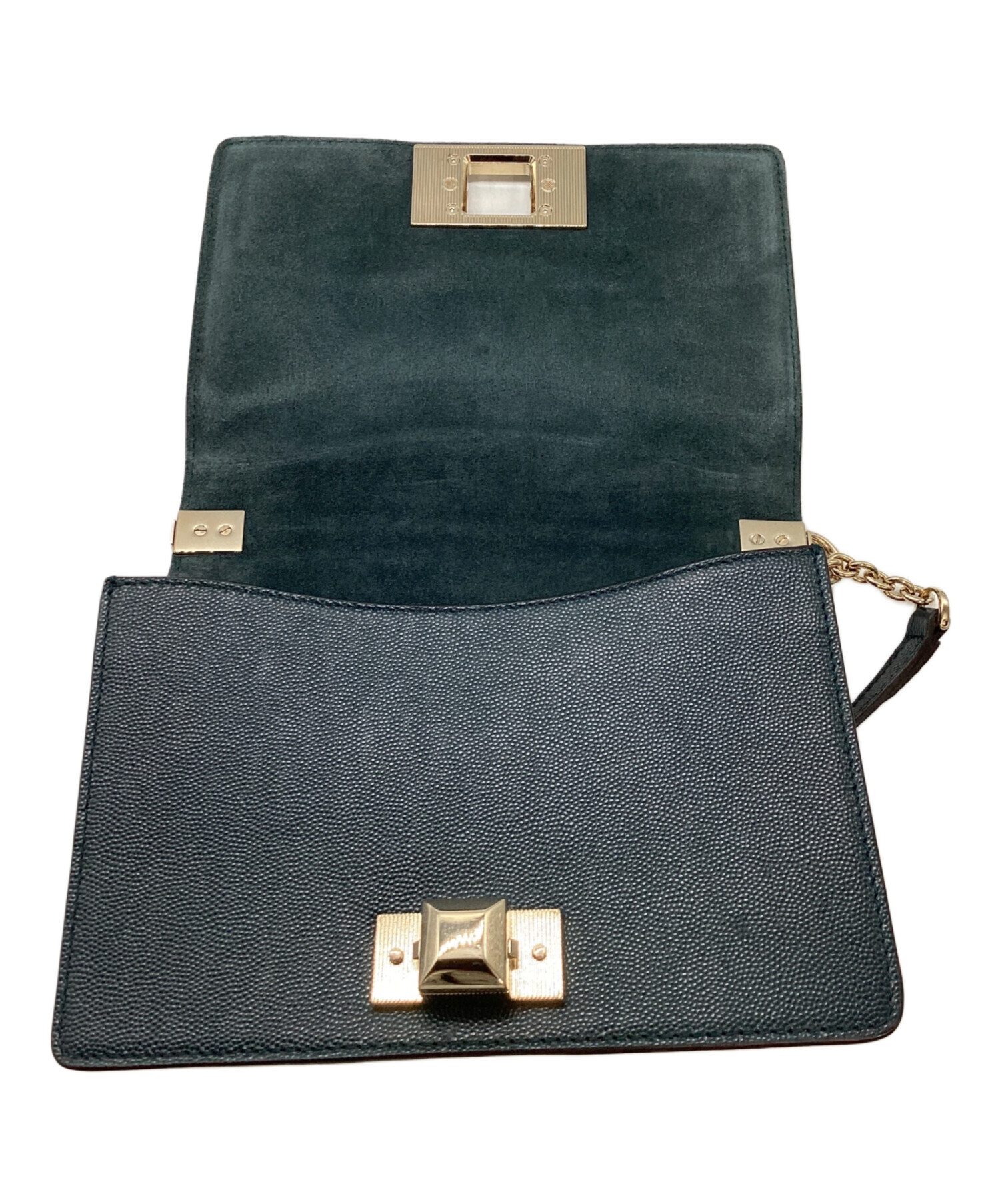 中古・古着通販】FURLA (フルラ) チェーンショルダーバッグ グリーン