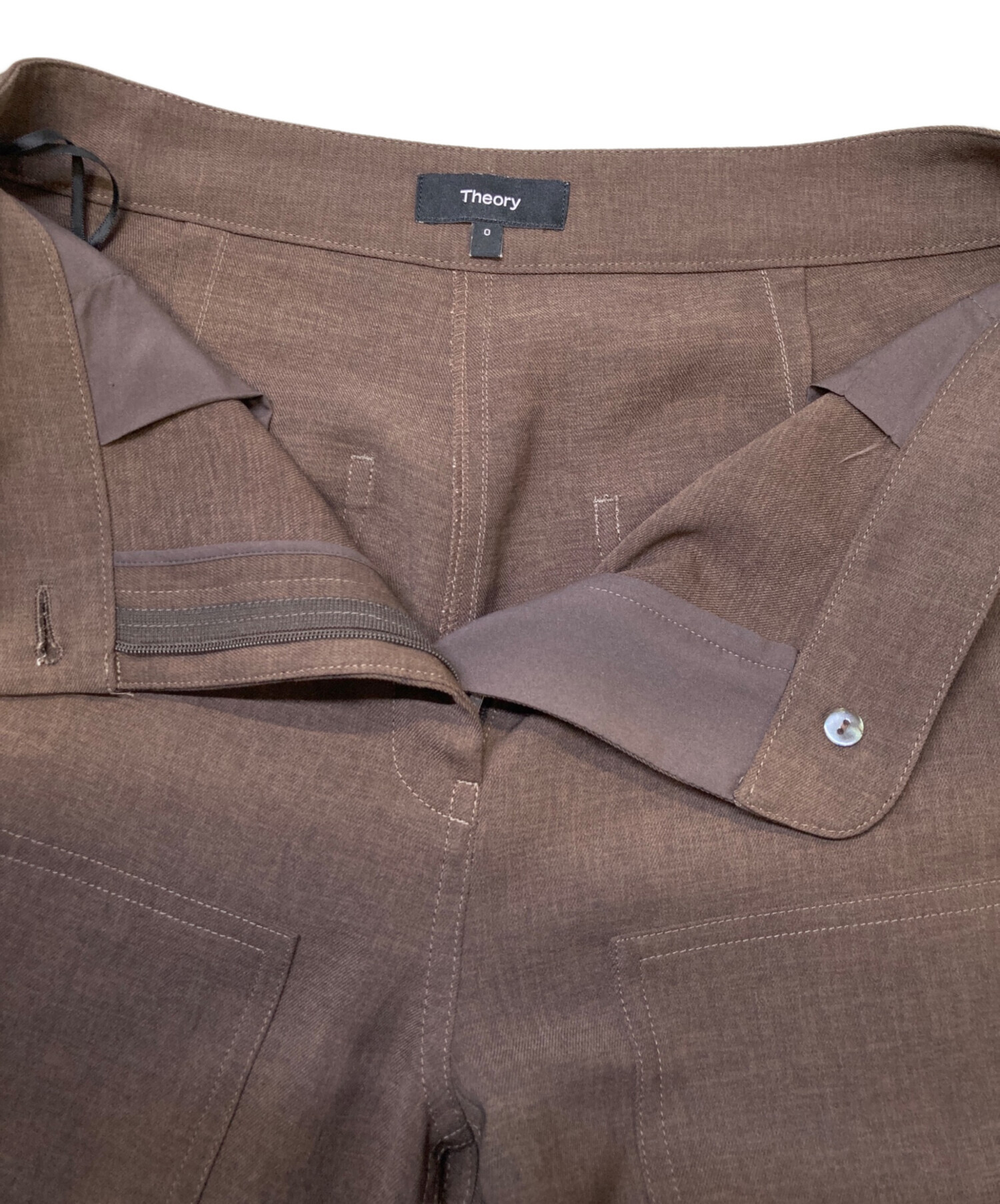 中古・古着通販】theory (セオリー) ワイドパンツ ブラウン｜ブランド