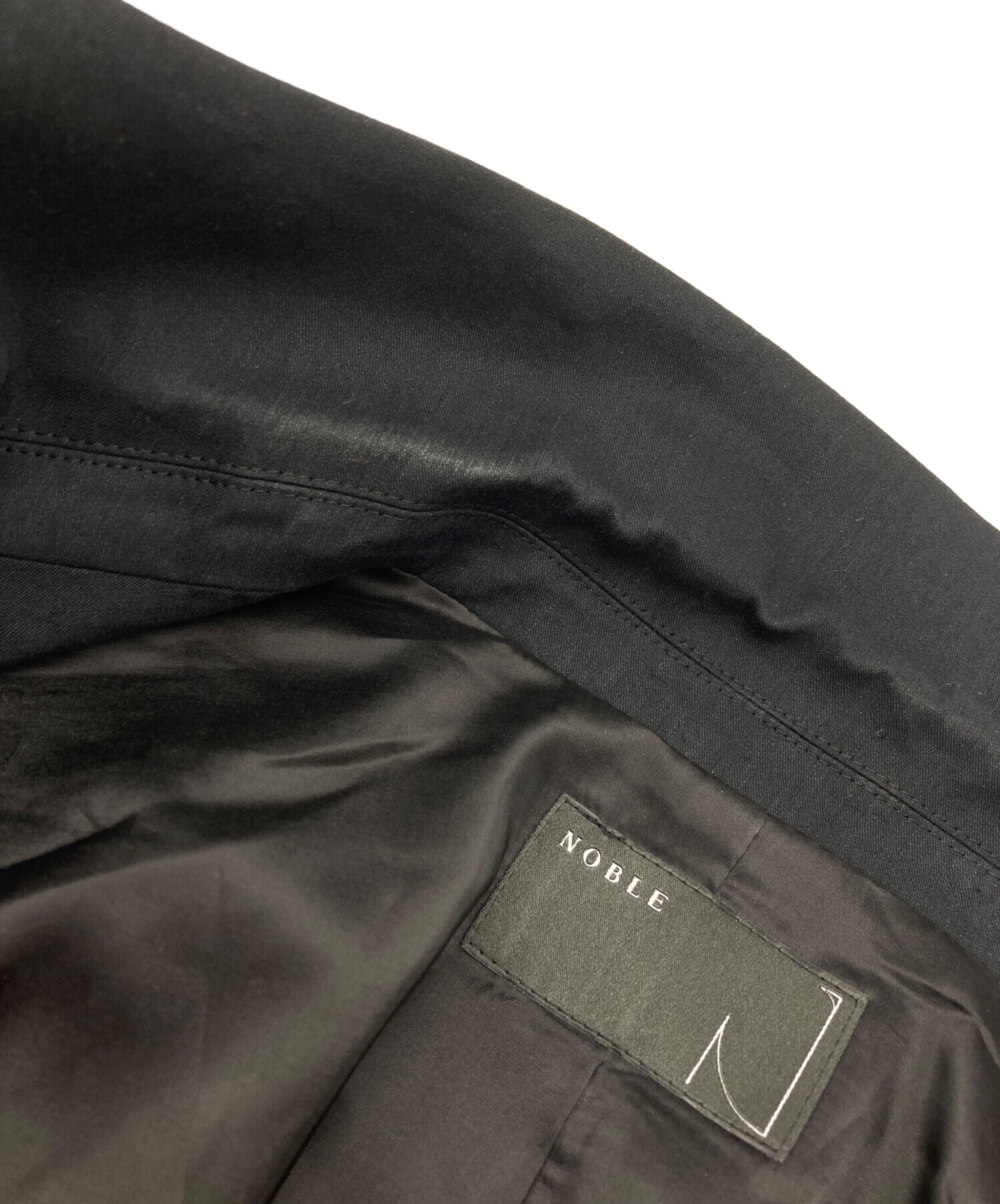 【未使用品】NOBLE/コットンリネンパワーショルダージレ/size36/黒 中古・古着通販】Noble (ノーブル) コットンリネンパワーショルダー