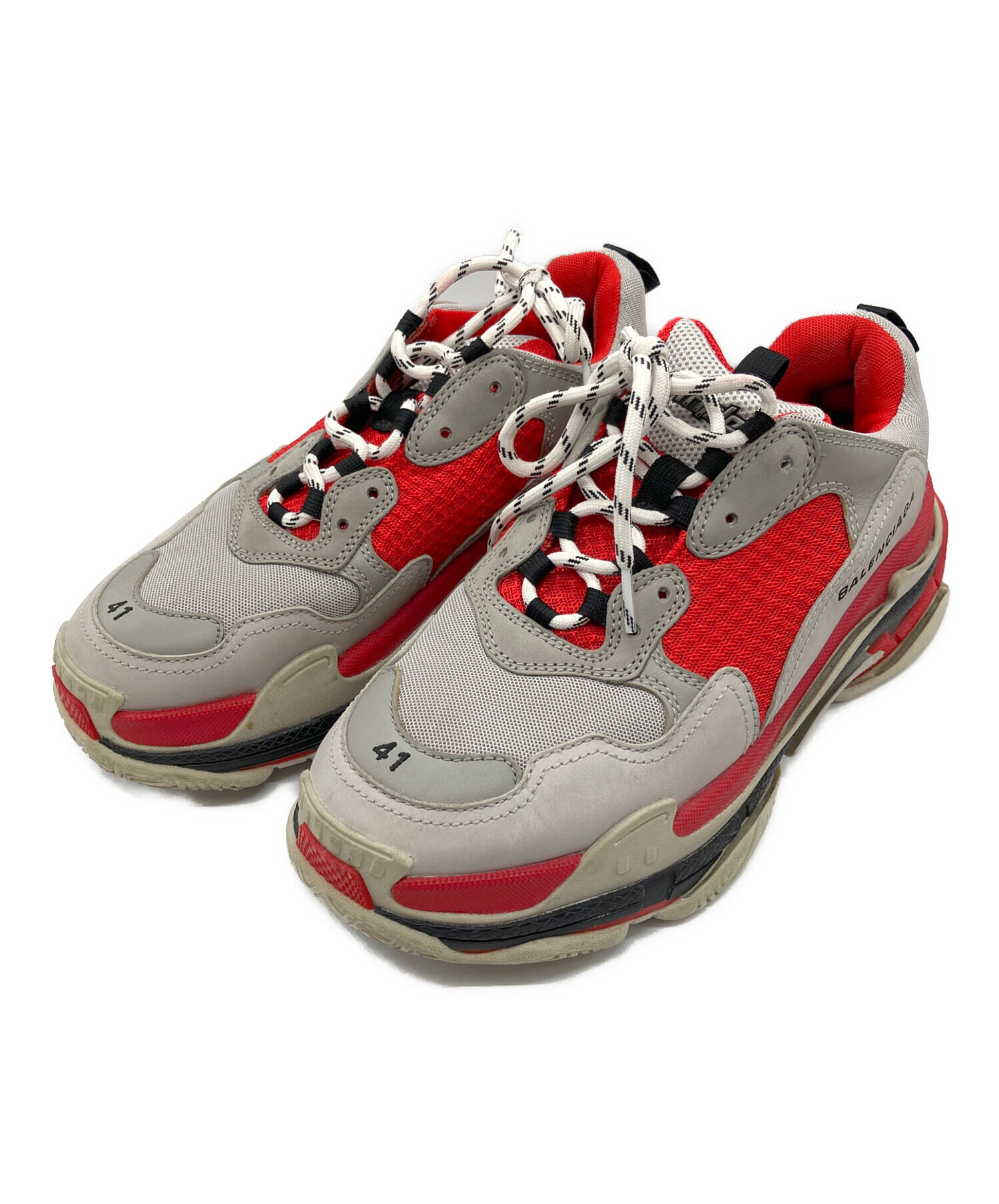 BALENCIAGA グレー/レッド スニーカー BALENCIAGA グレー/レッド スニーカー