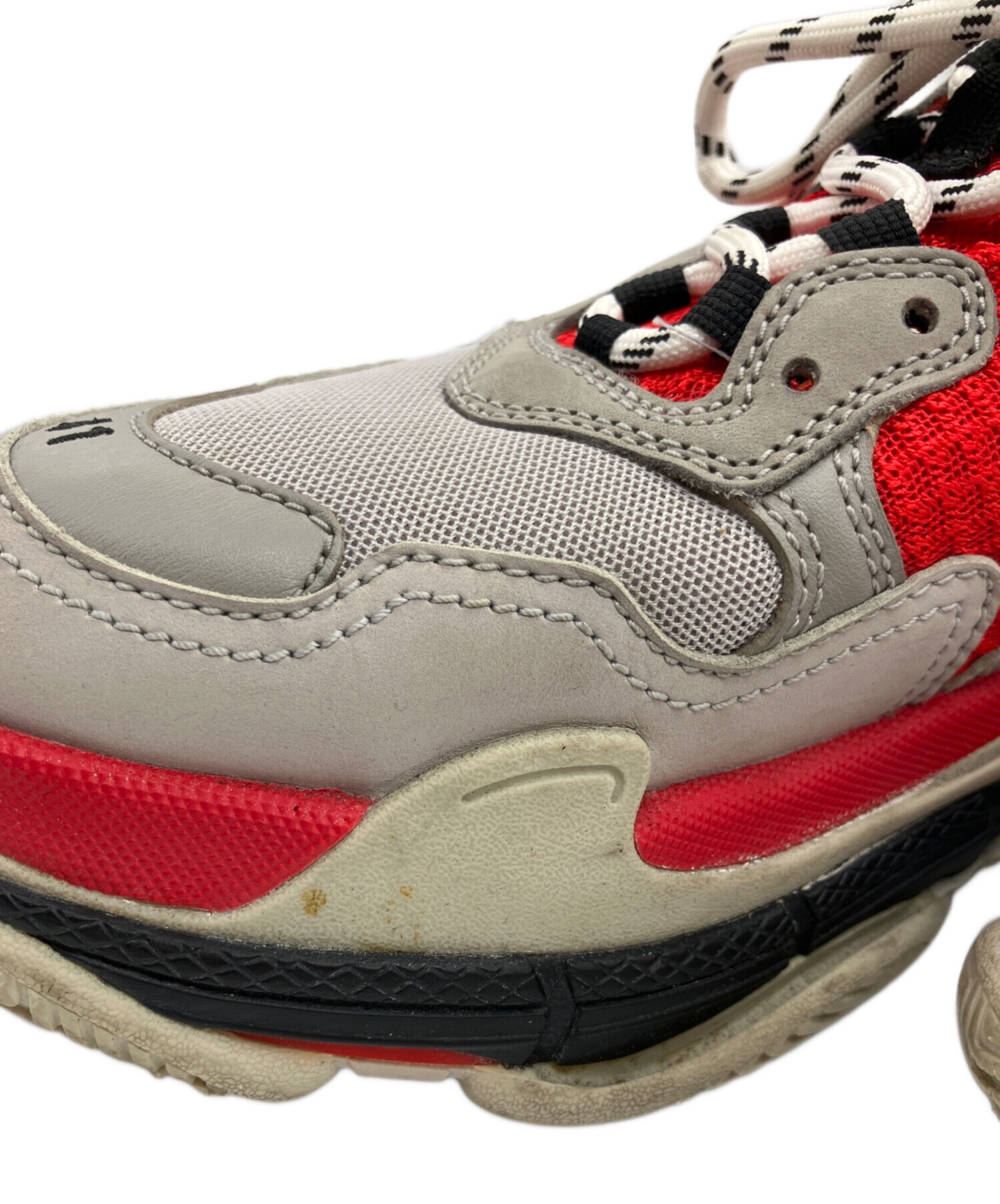 中古・古着通販】BALENCIAGA (バレンシアガ) TRIPLE S グレー×レッド