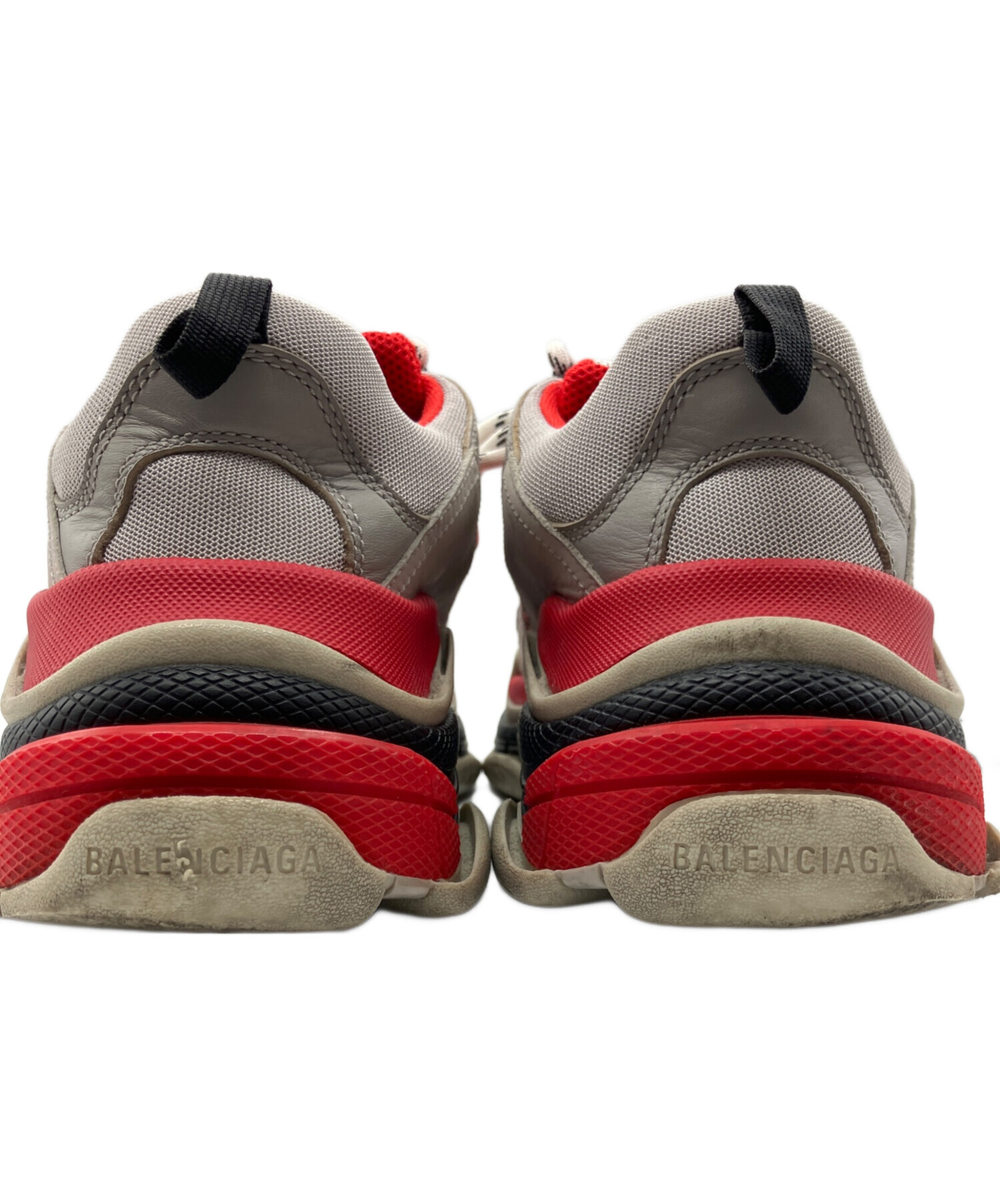 中古・古着通販】BALENCIAGA (バレンシアガ) TRIPLE S グレー×レッド