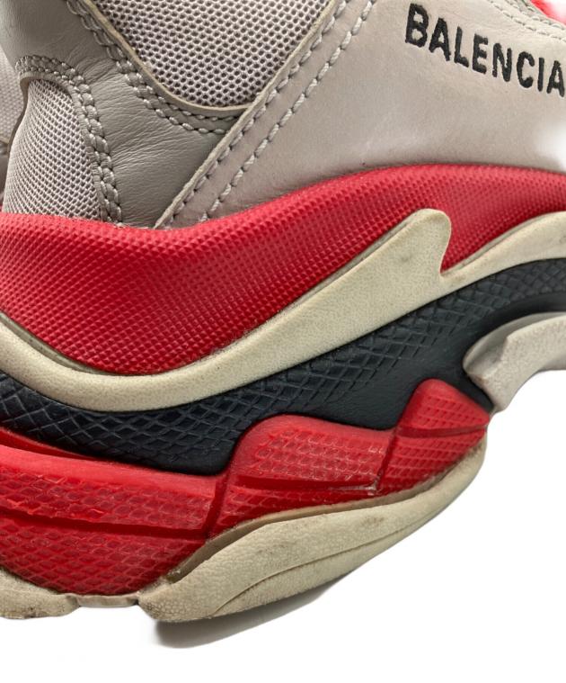中古・古着通販】BALENCIAGA (バレンシアガ) TRIPLE S グレー×レッド