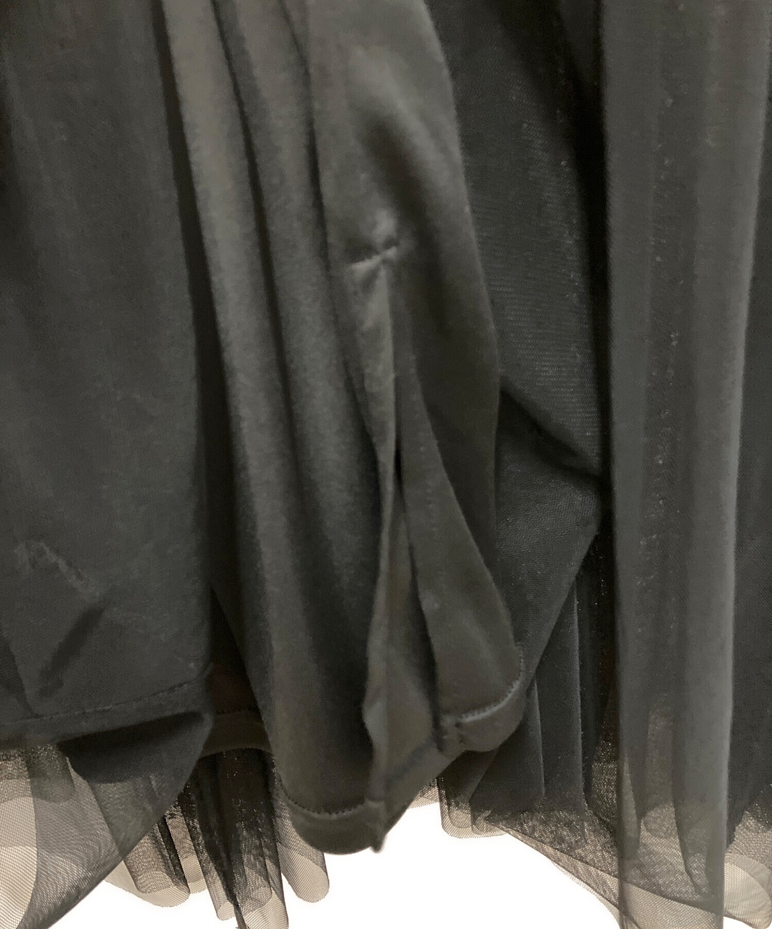 中古・古着通販】Ameri (アメリ) BLACK TULLE WAVE TIERED DRESS 
