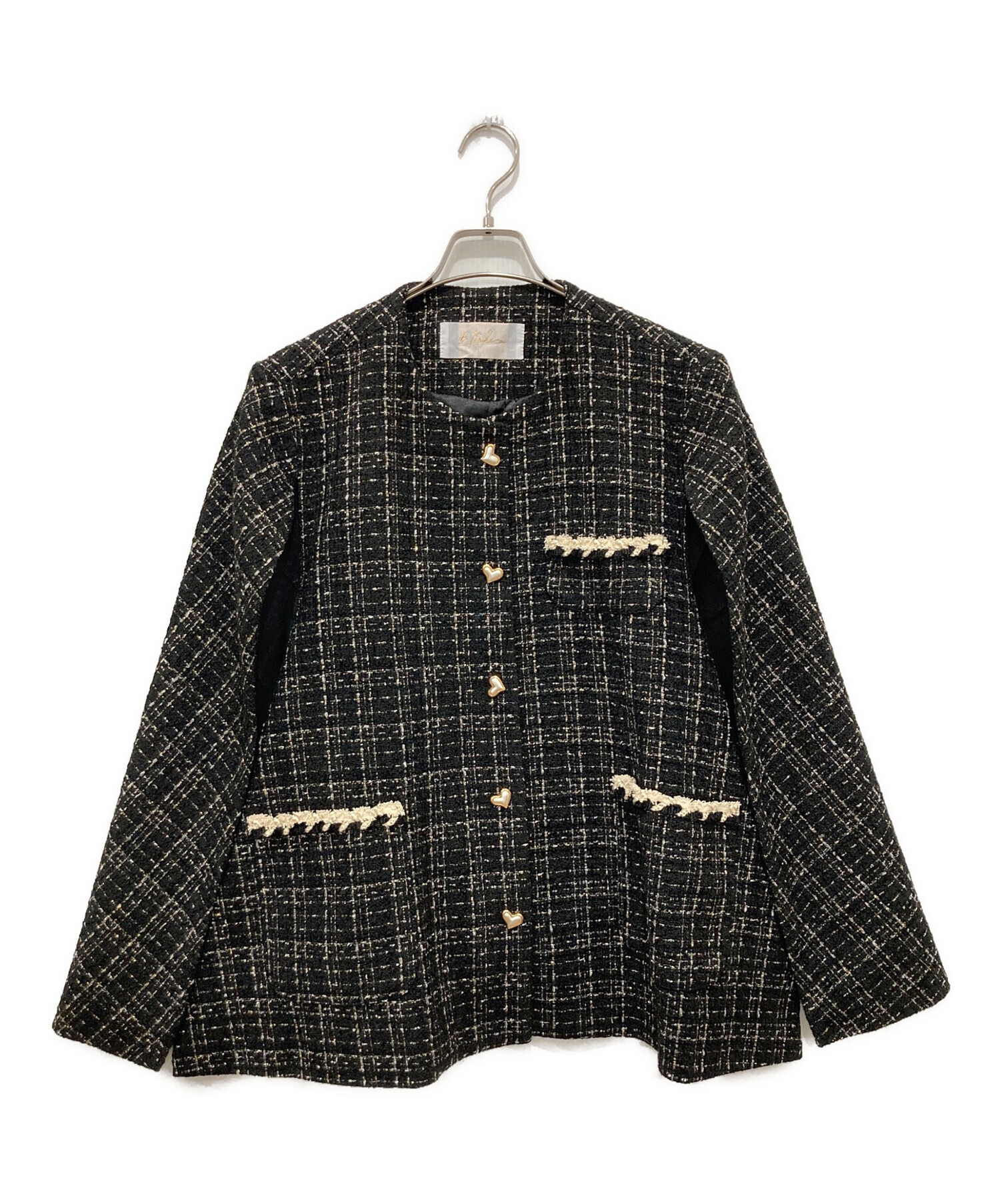 【新品未使用】make-ai ツイードポンチョ 中古・古着通販】MAKE-AI (メイクアイ) ツイードポンチョJK