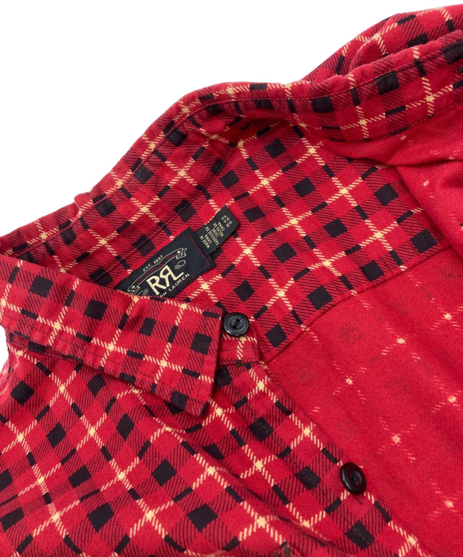中古・古着通販】RRL (ダブルアールエル) チェックシャツ レッド