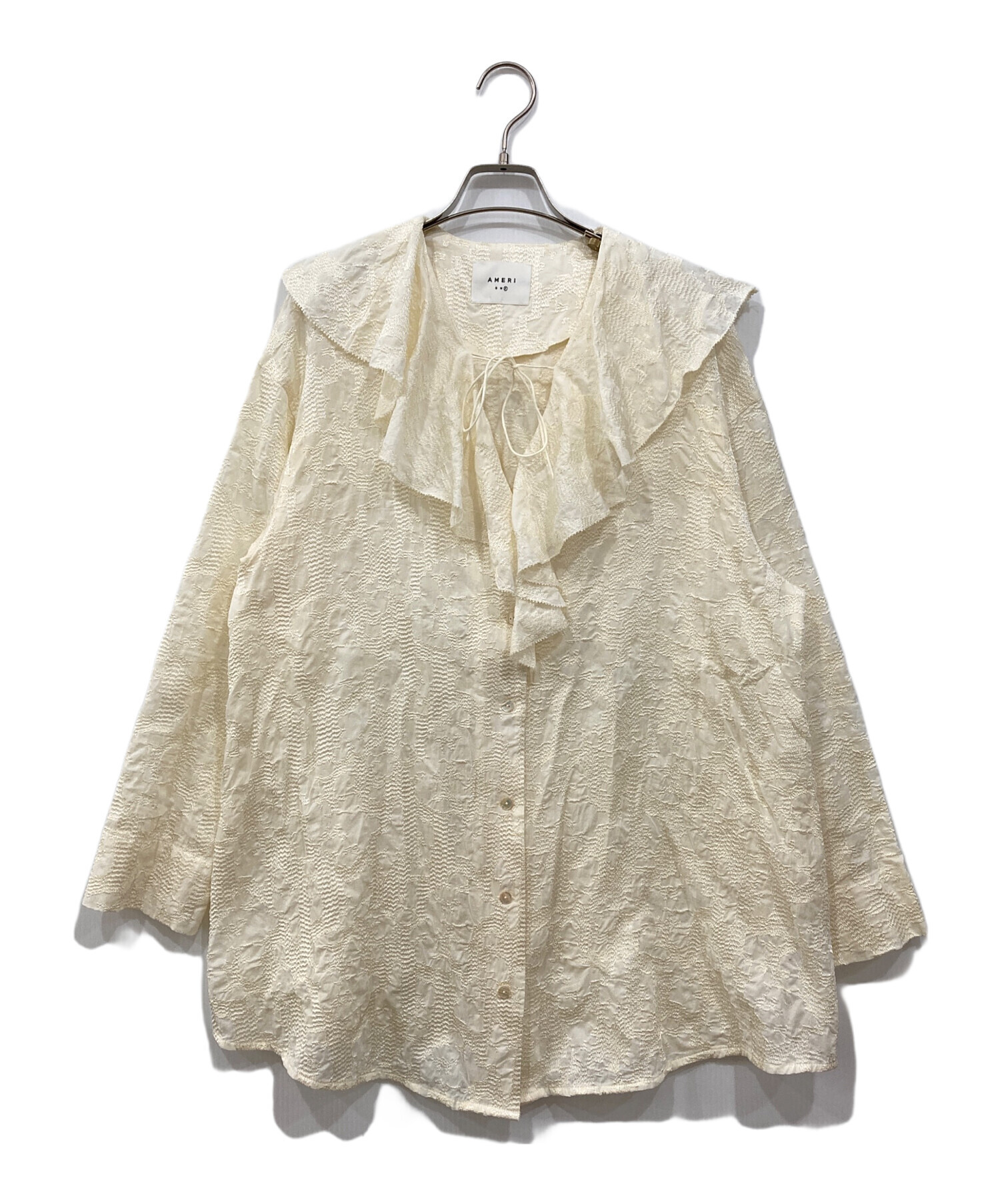 中古・古着通販】AMERI (アメリ) 2WAY EMBROIDERY RUFFLE BLOUSE