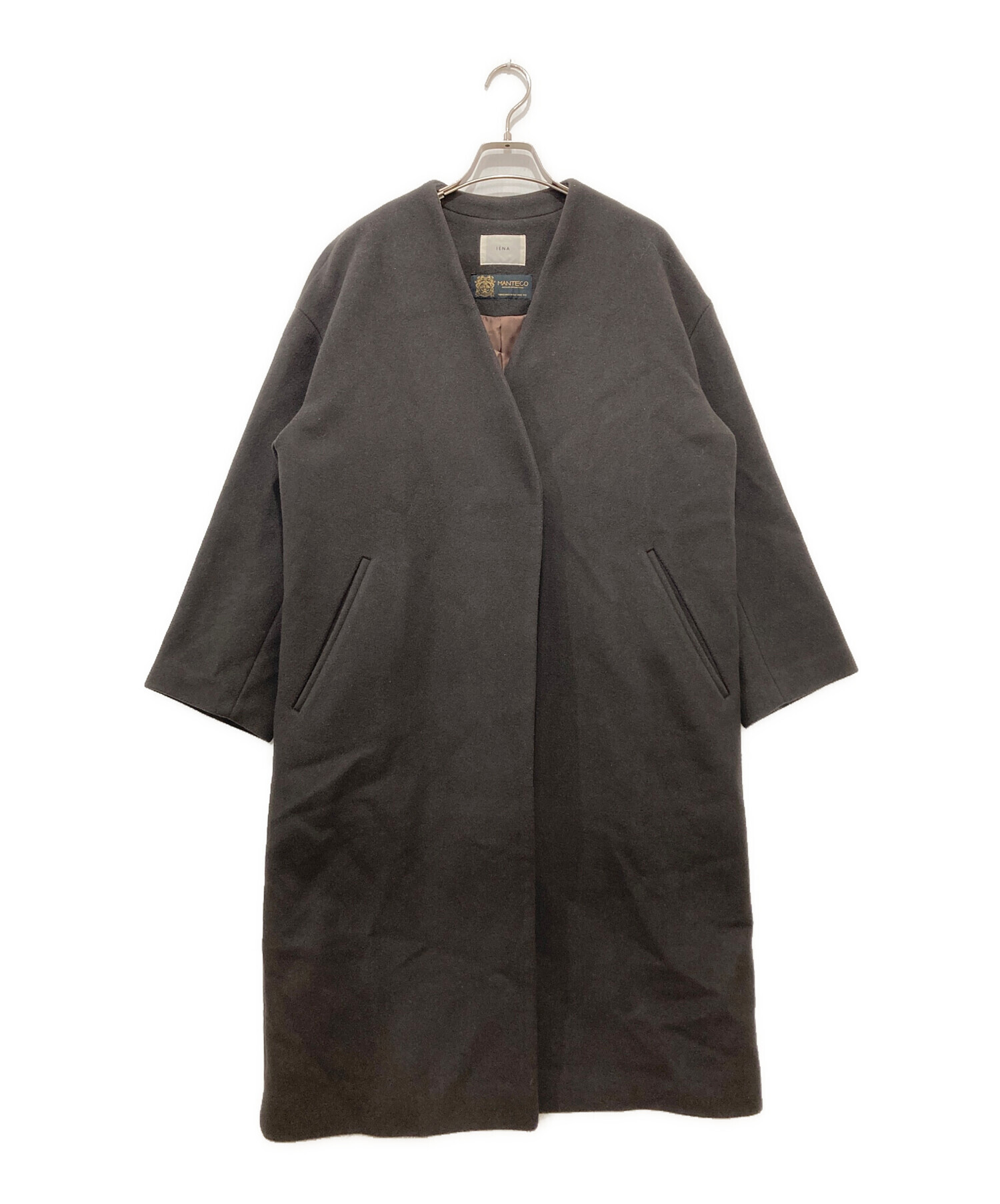 中古・古着通販】IENA (イエナ) MANTECOノーカラーコート ブラウン
