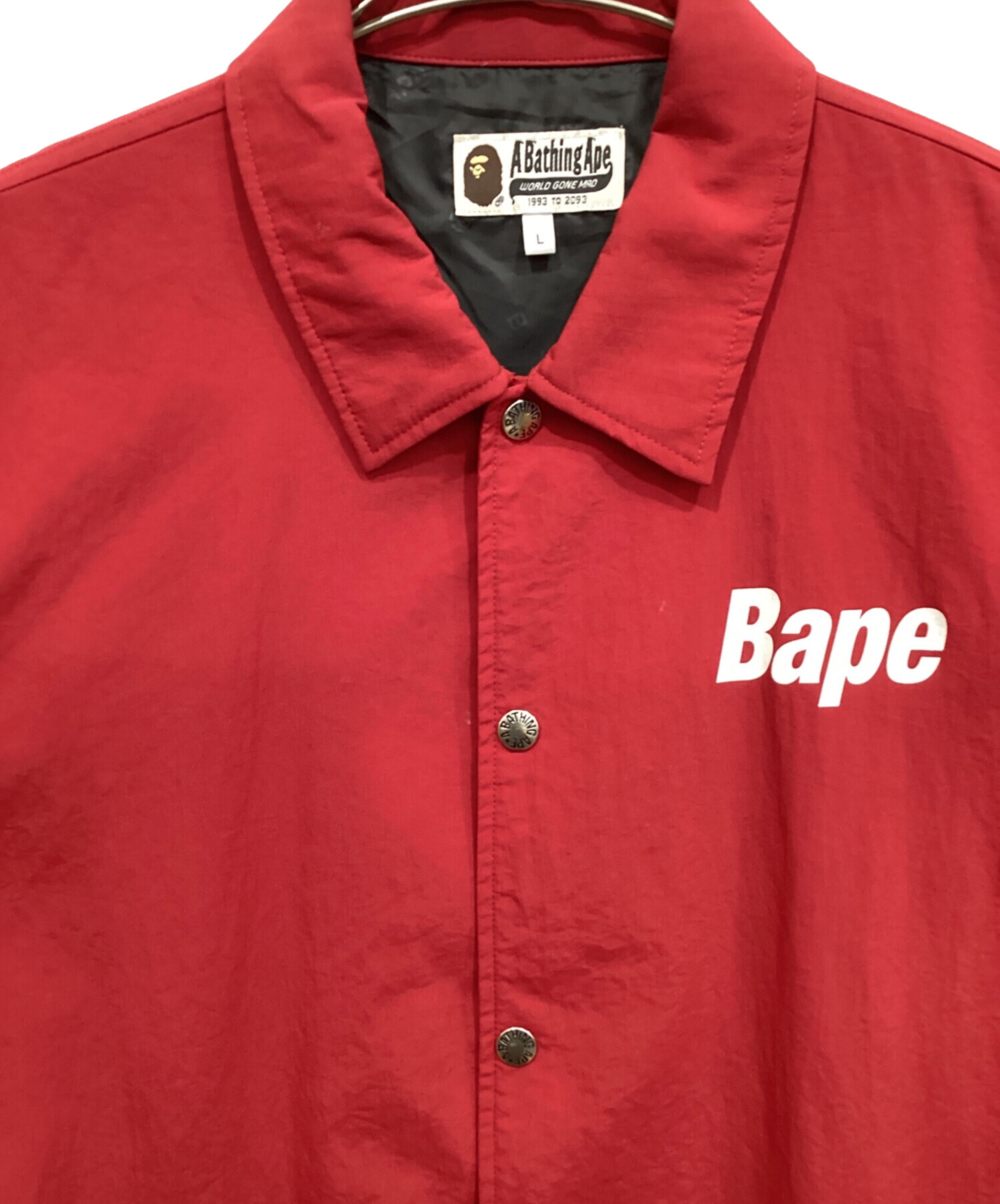 希少　アベイシングエイプ レッド　総柄　コーチ　ジャケット 中古・古着通販】A BATHING APE (ア ベイシング エイプ) コーチ