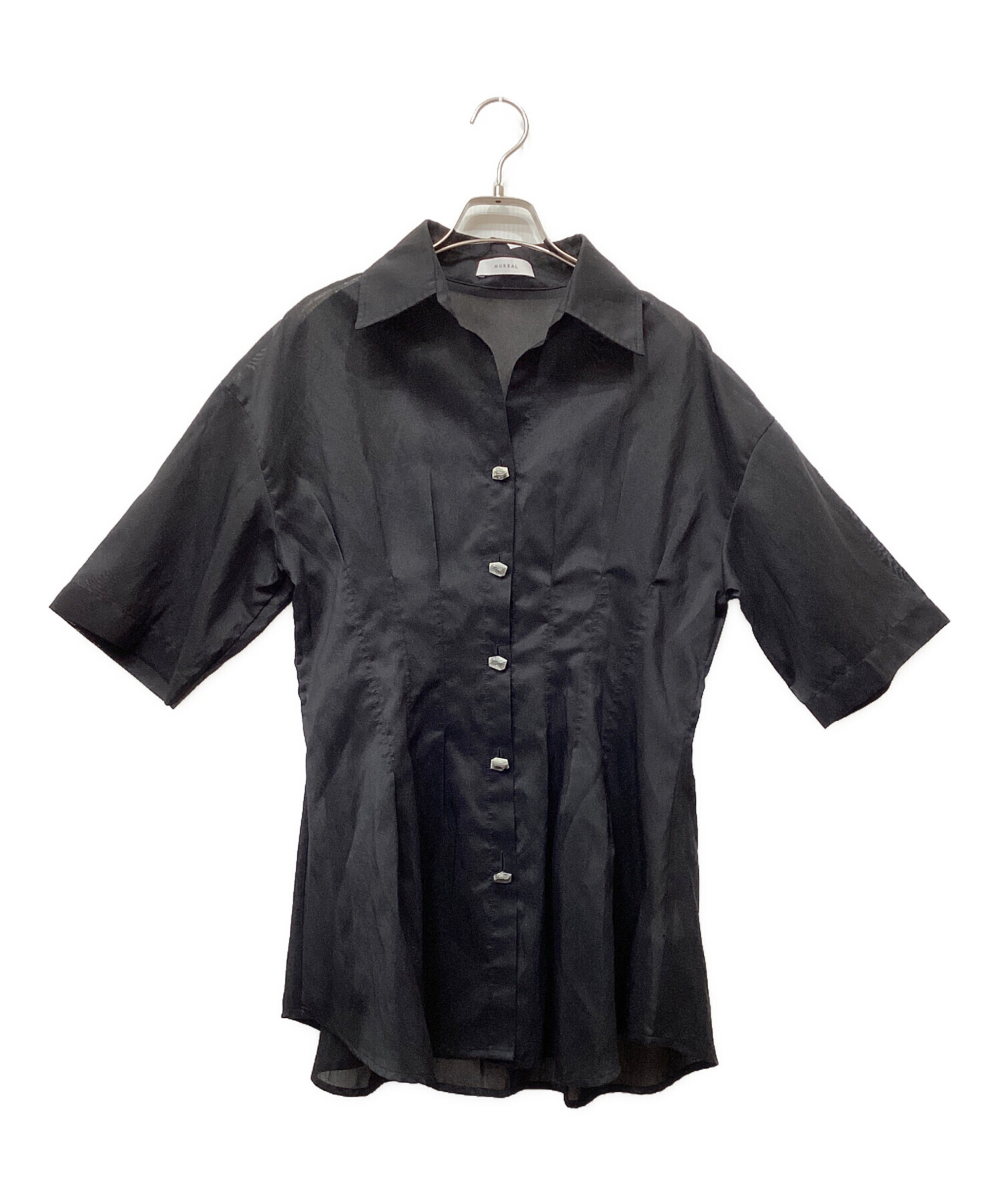 中古・古着通販】MURRAL (ミューラル) Monochrome tuck shirt ブラック 