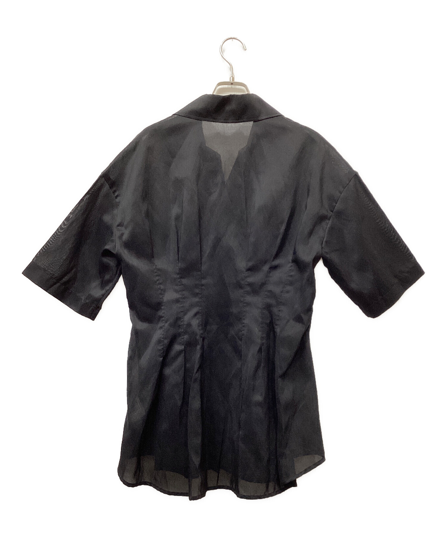 中古・古着通販】MURRAL (ミューラル) Monochrome tuck shirt ブラック 