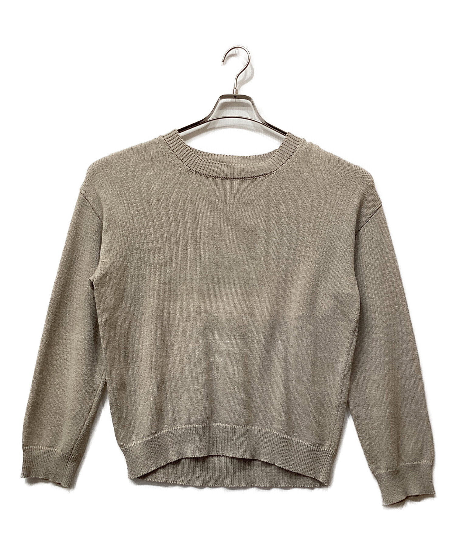 中古・古着通販】nanamica (ナナミカ) 7G Crew Neck Sweater ベージュ