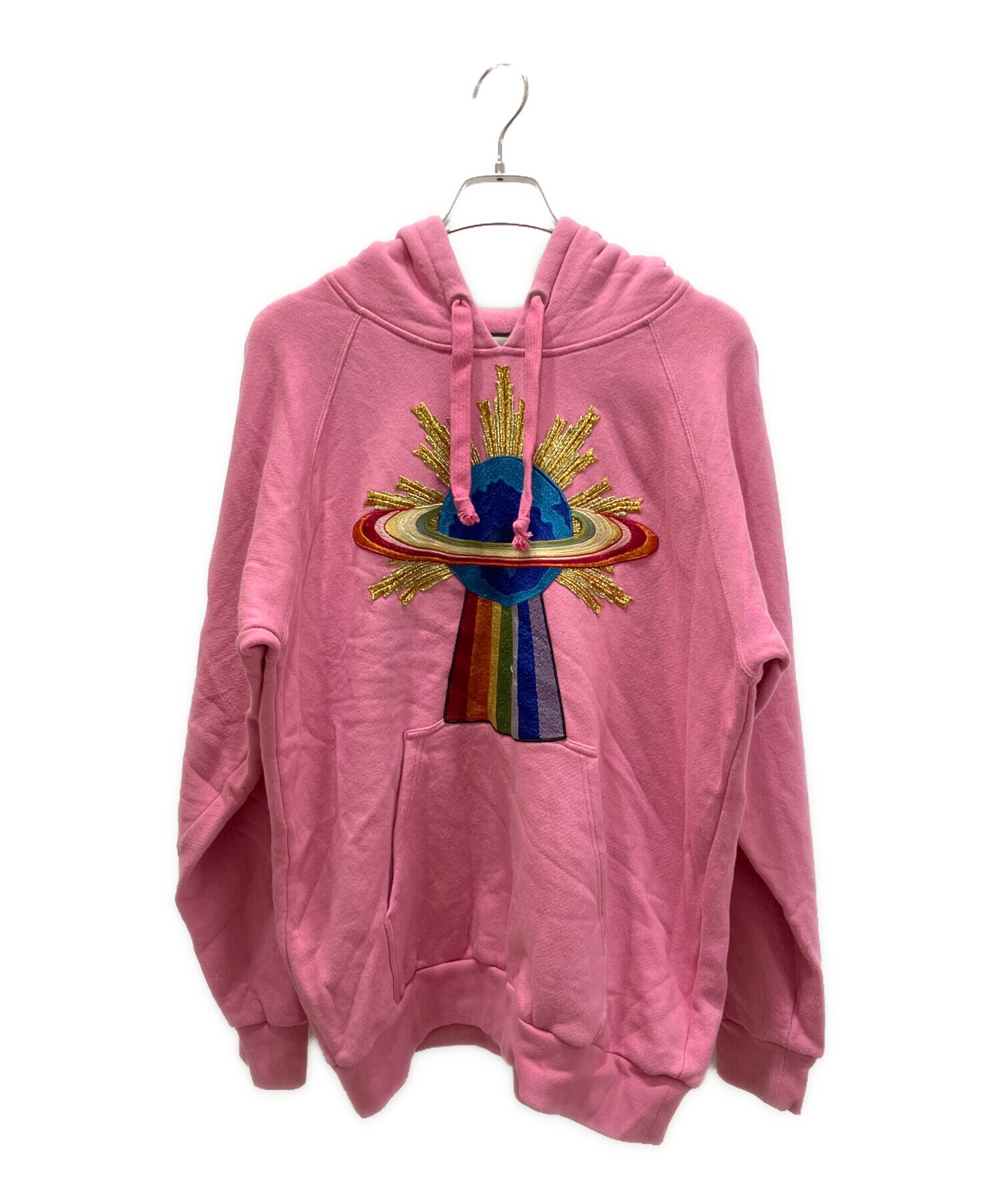 中古・古着通販】GUCCI (グッチ) Embroidered Saturn Hoodie ピンク