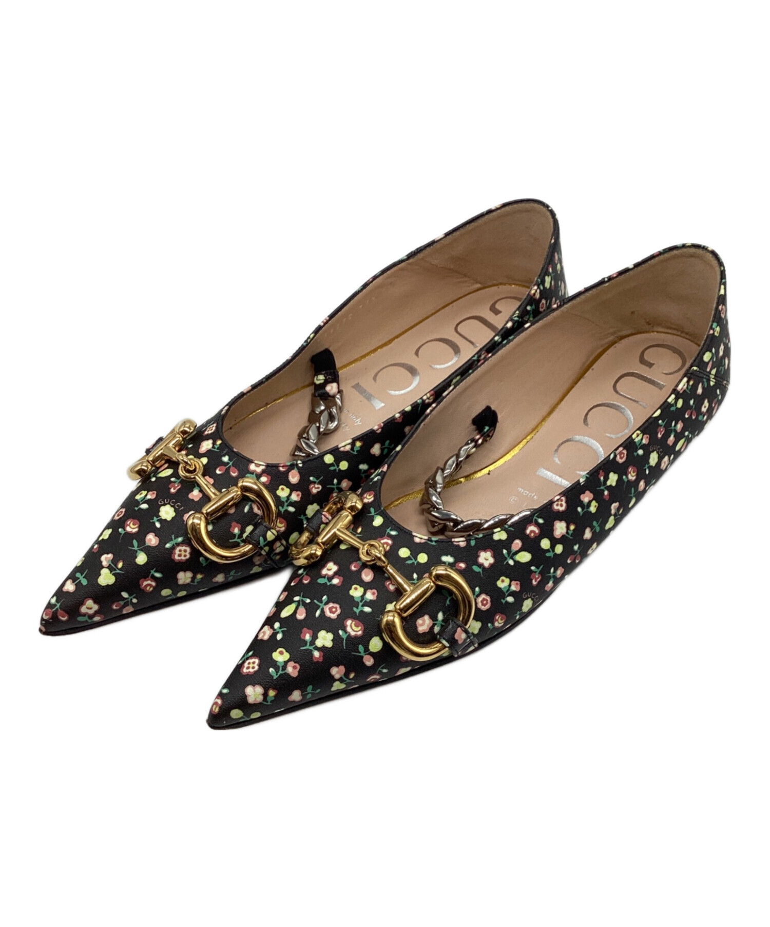 中古・古着通販】GUCCI (グッチ) Liberty floral ballet flat ブラック