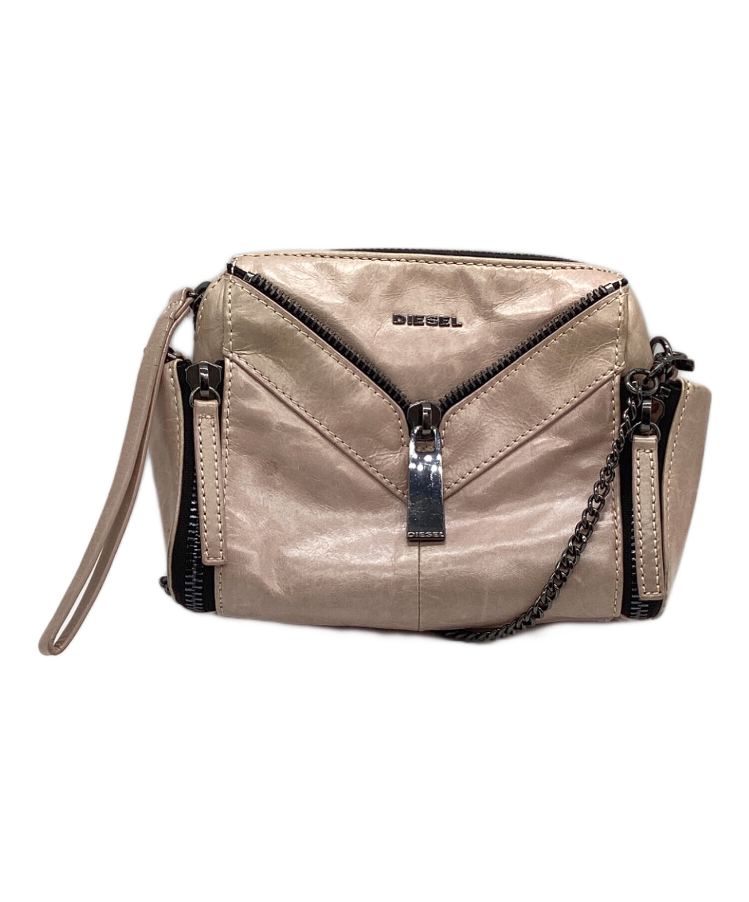 中古・古着通販】DIESEL (ディーゼル) レザーチェーンショルダーバッグ