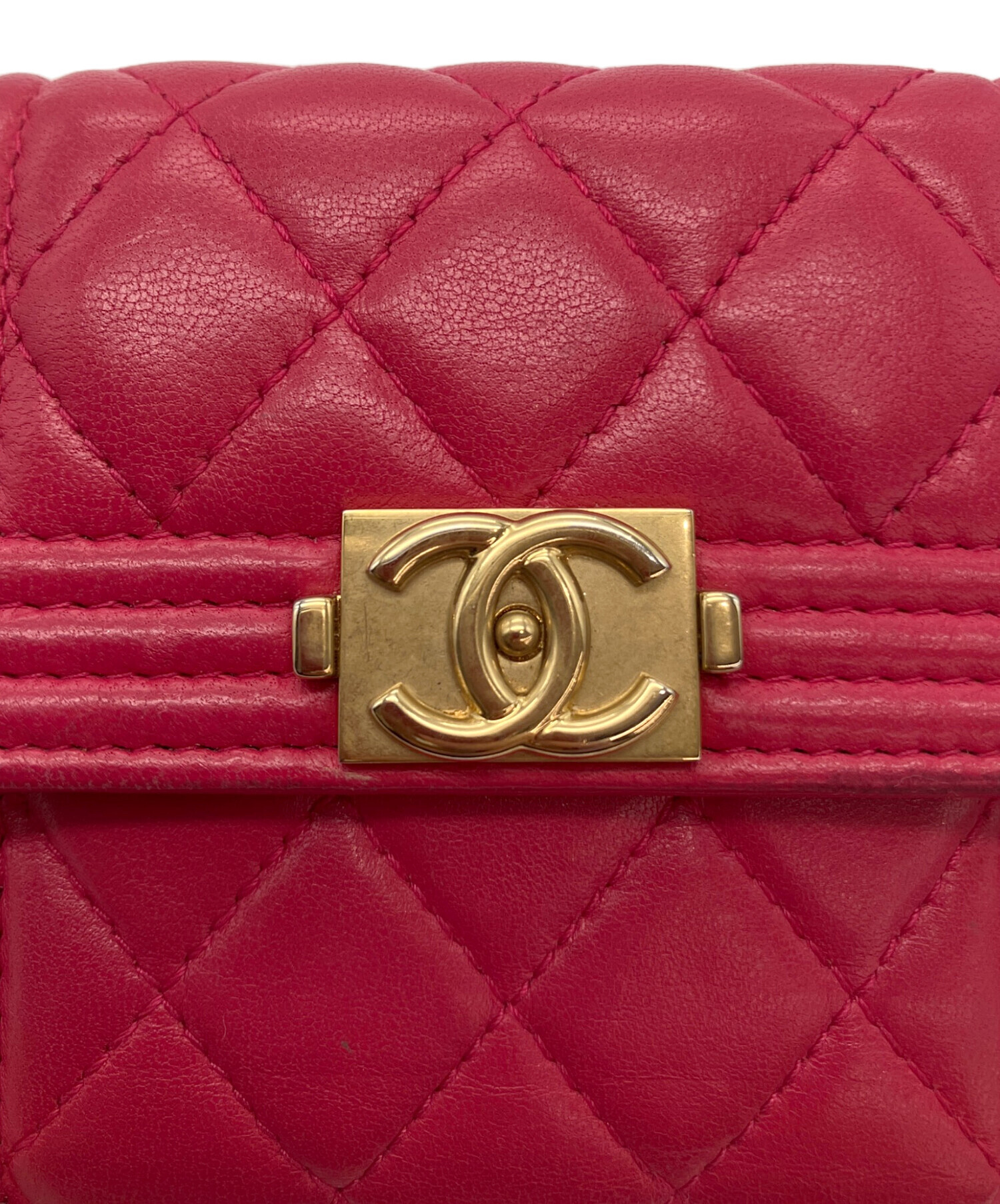 中古・古着通販】CHANEL (シャネル) コンパクトウォレット フューシャ