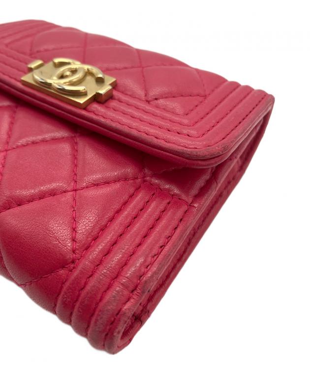 中古・古着通販】CHANEL (シャネル) コンパクトウォレット フューシャ
