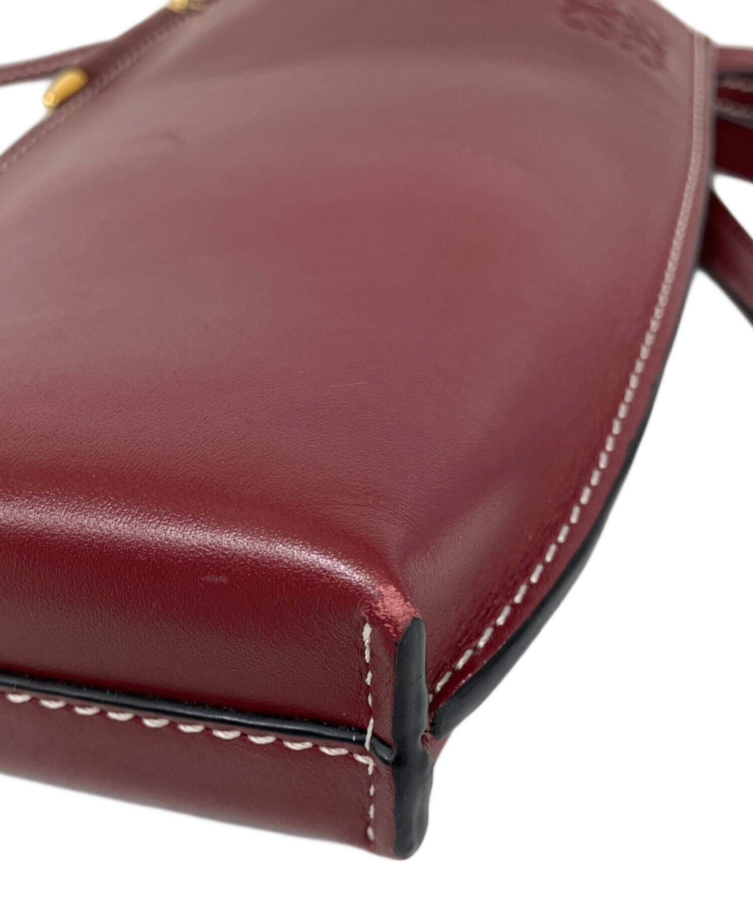 LOEWE(ロエベ) ショルダーバッグ美品  ゲートポケット ピンク×ボルドー スマホポシェット LOEWE - LOEWE(ロエベ) ショルダーバッグ美品 ゲートポケット ピンク