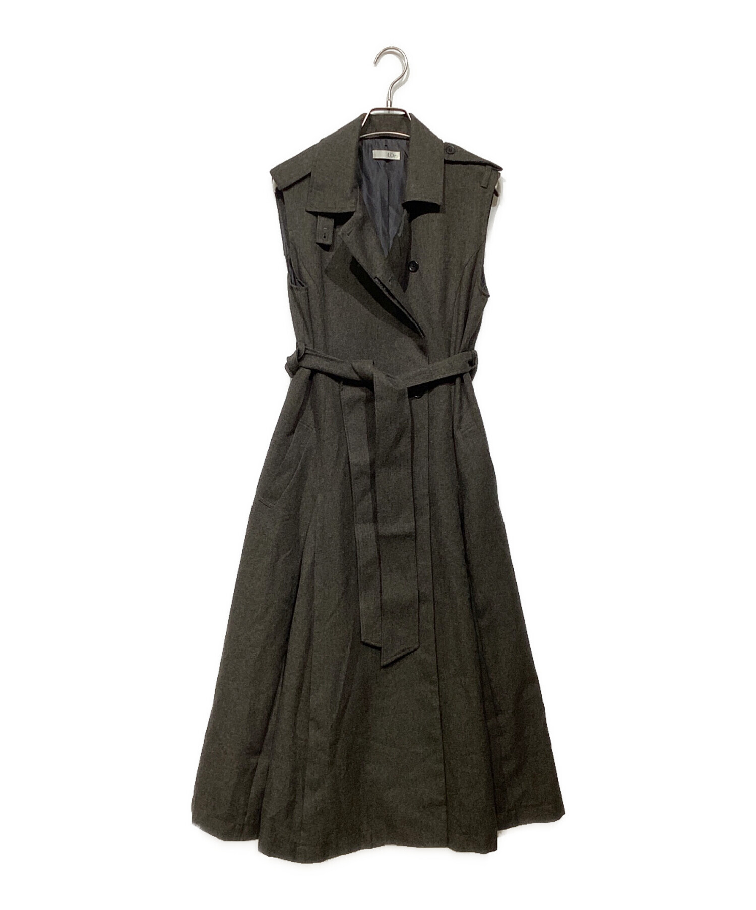 中古・古着通販】L'Or (ロル) Sleeveless Coat Dress ブラウン サイズ