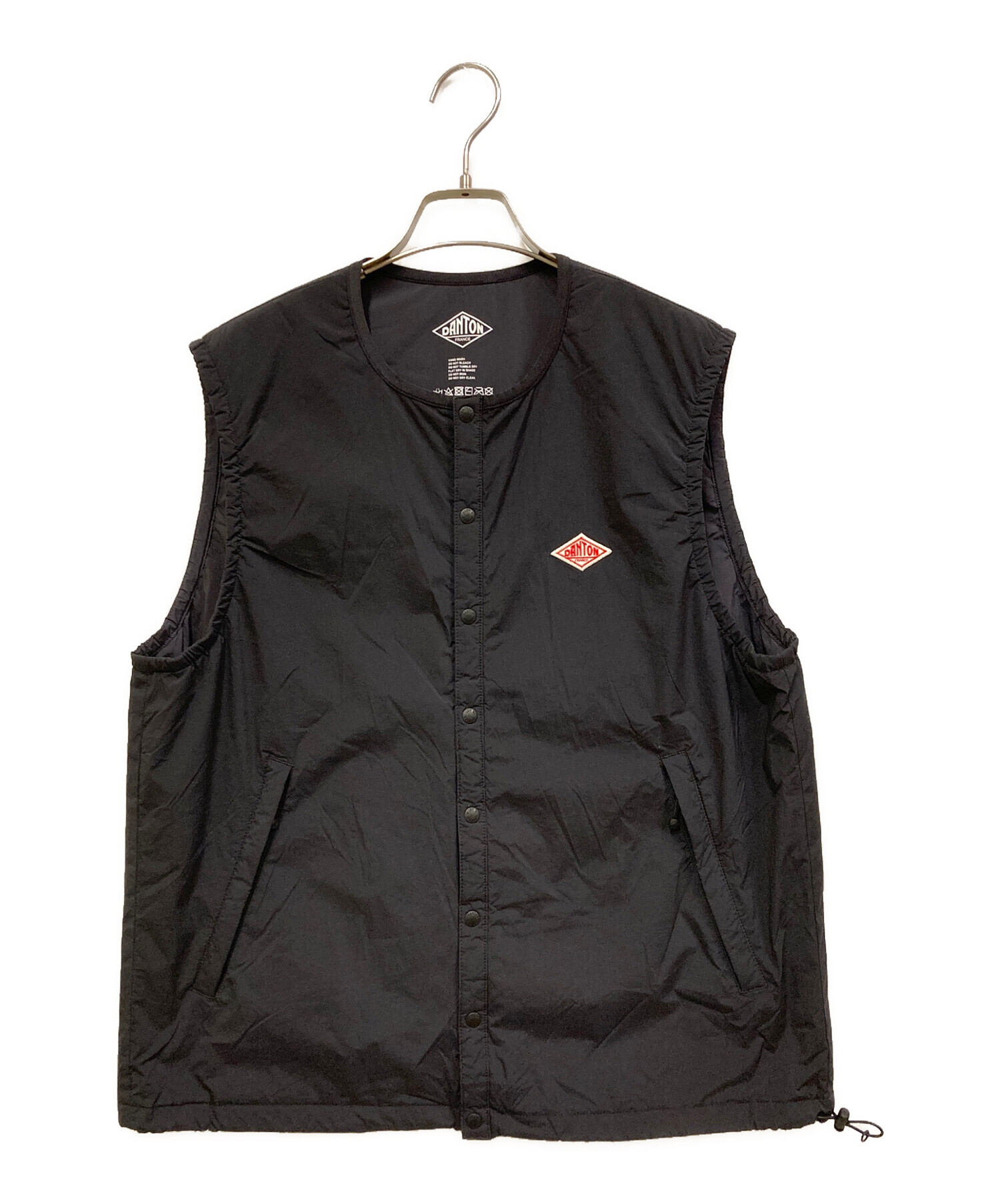 【美品】DANTON インナーダウンベスト 42 黒　ブラック 中古・古着通販】DANTON (ダントン) ダントンナイロンベストインナー