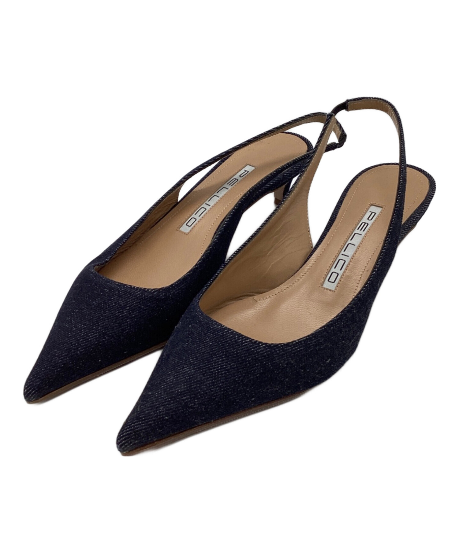 中古・古着通販】PELLICO (ペリーコ) SLINGBACK HEEL DENIM インディゴ