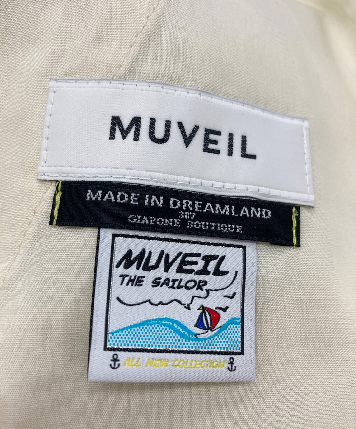 中古・古着通販】MUVEIL (ミュベール) カモメ柄スカート オフホワイト