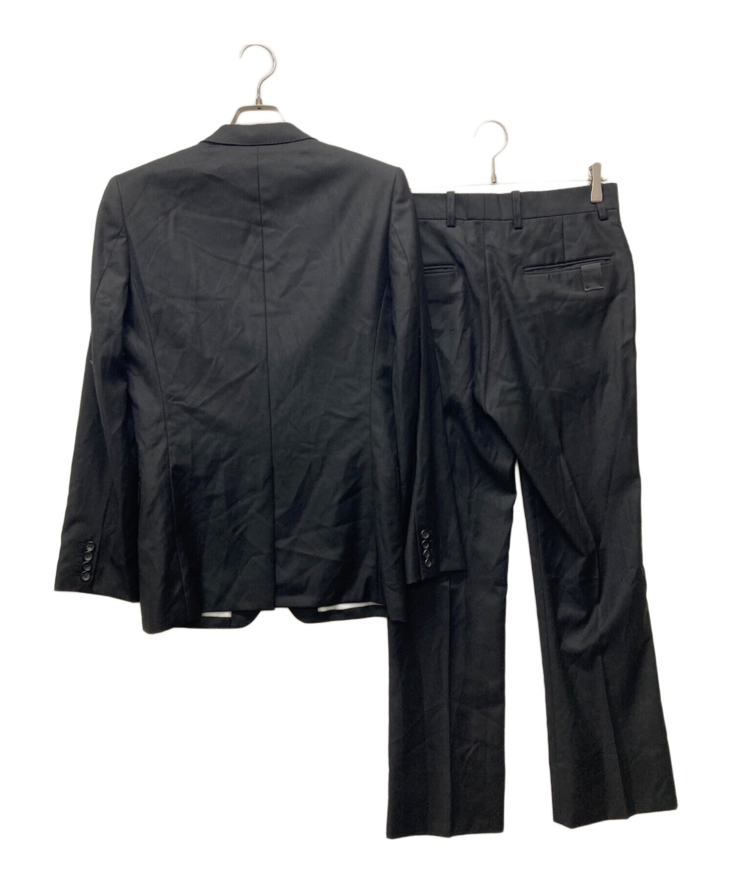 エヌハリウッド スーツ ウール セットアップ ブラック S 中古・古着通販】N.HOOLYWOOD (エヌ ハリウッド) セットアップ