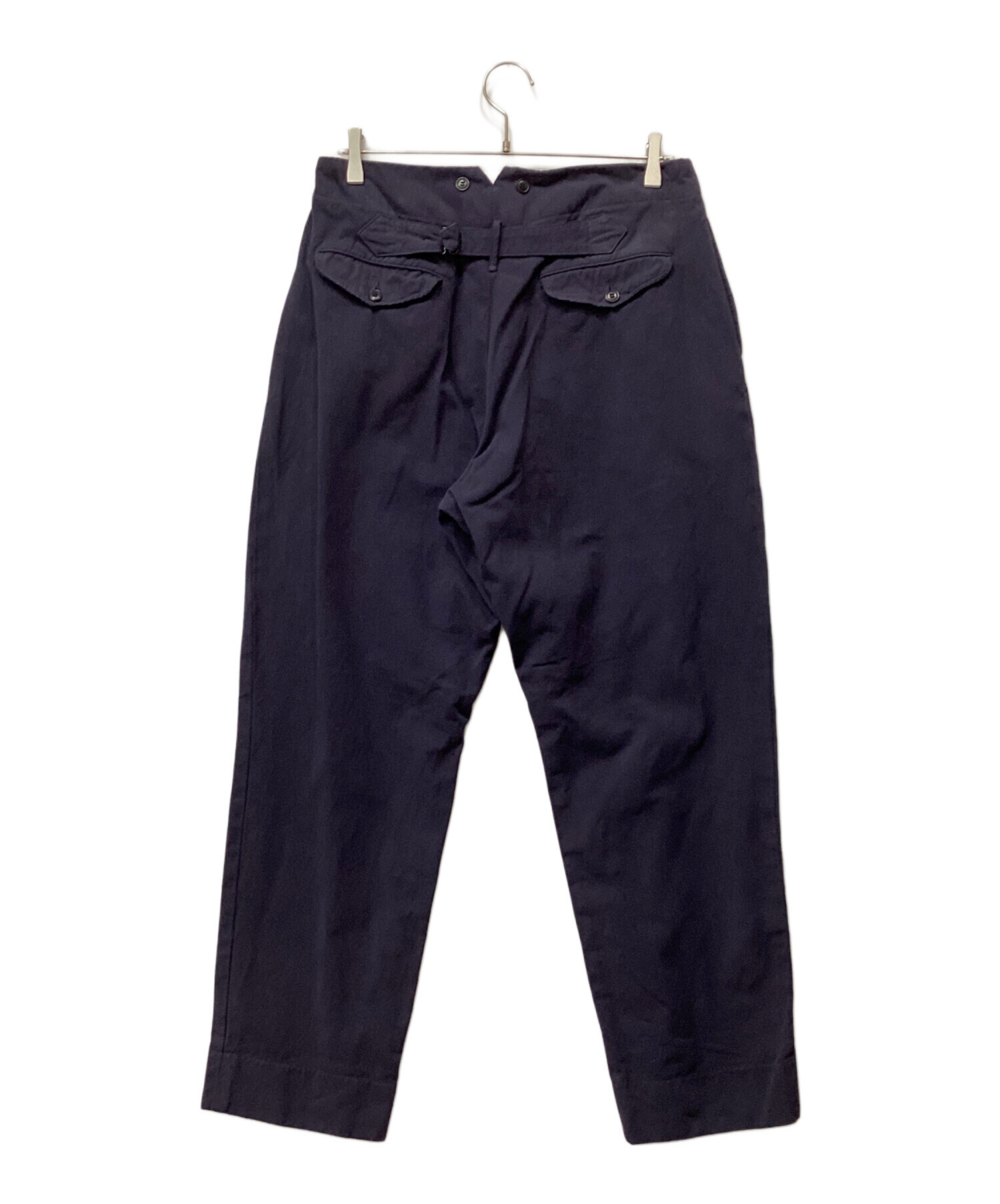 COMOLI（コモリ）| 製品染 バックストラップパンツ / ネイビー サイズ2 中古・古着通販】COMOLI (コモリ) 製品染バックストラップパンツ