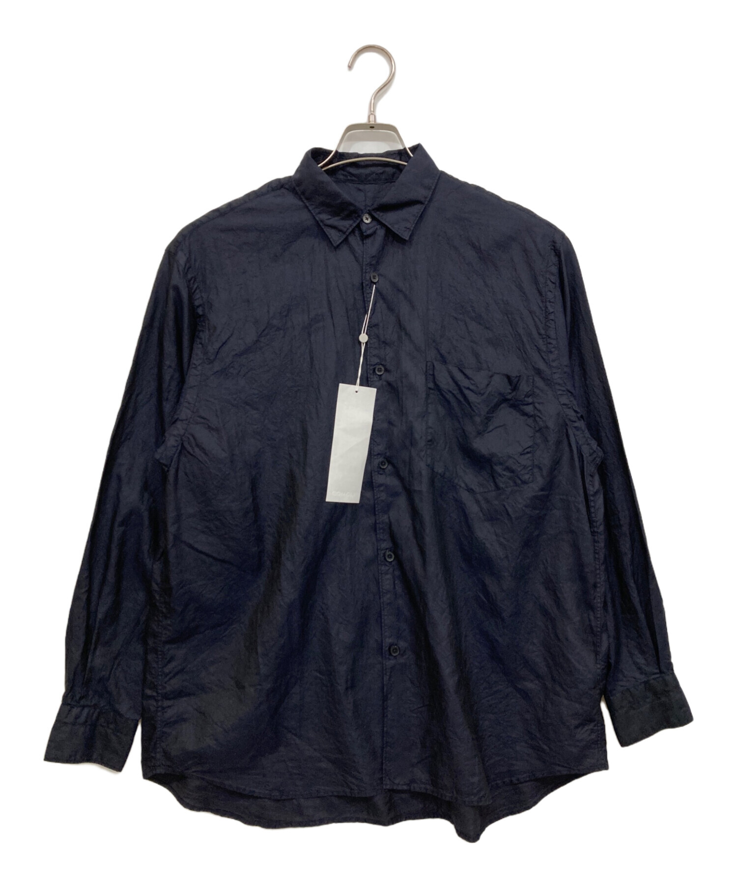 中古・古着通販】COMOLI (コモリ) 杢シルク シャツ ネイビー サイズ:1