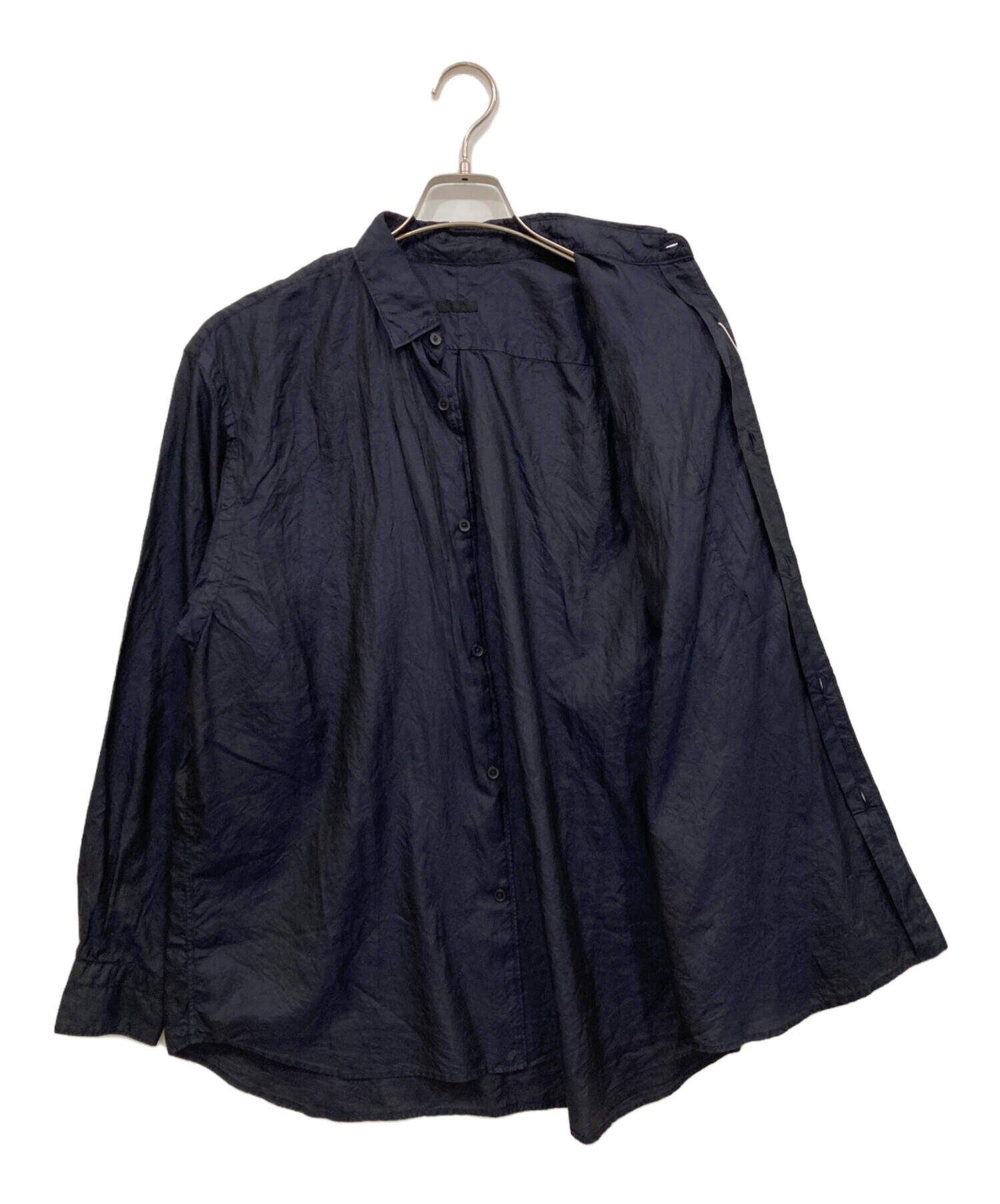 中古・古着通販】COMOLI (コモリ) 杢シルク シャツ ネイビー サイズ:1