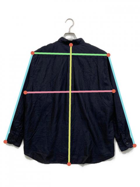 中古・古着通販】COMOLI (コモリ) 杢シルク シャツ ネイビー サイズ:1
