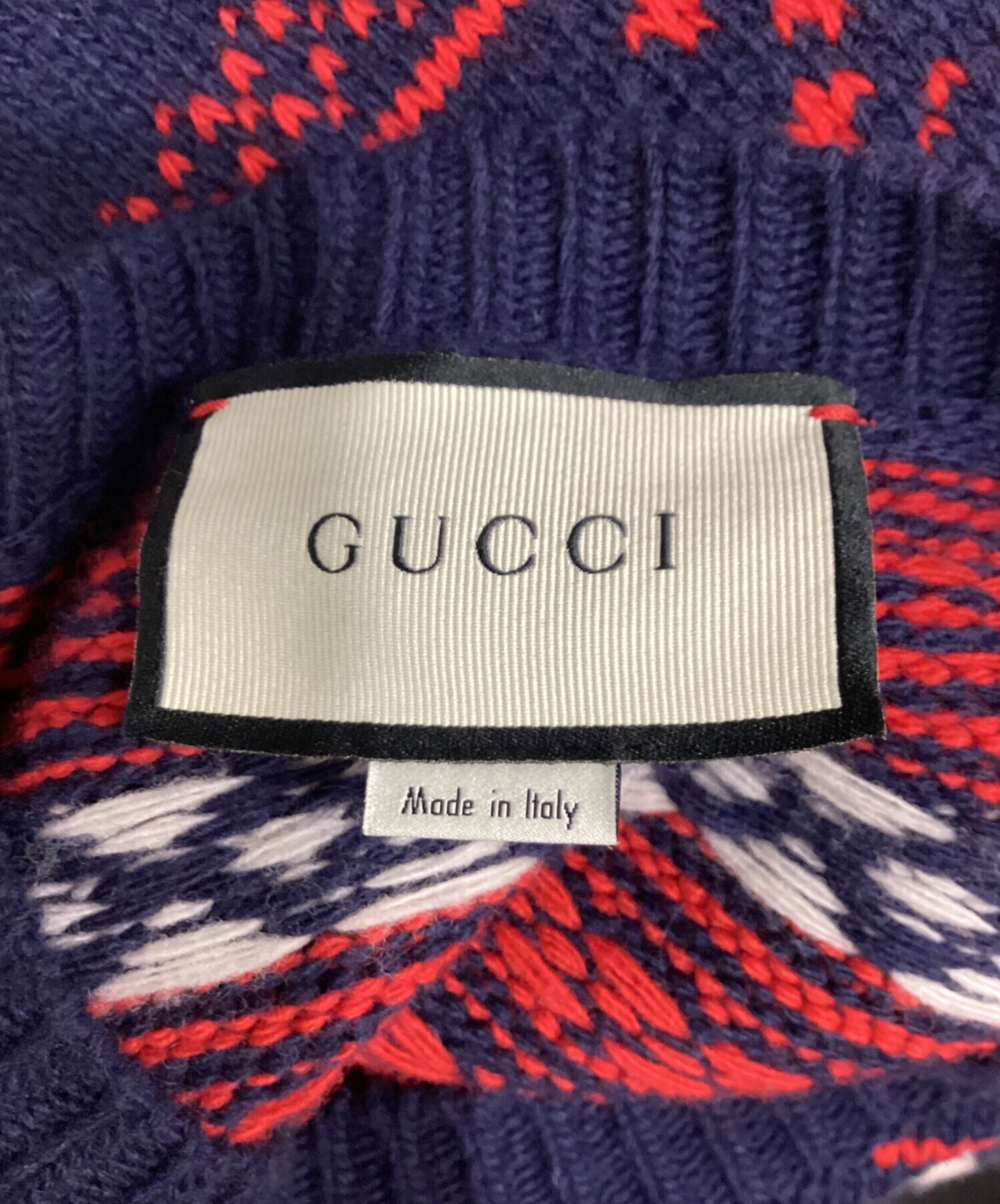 中古・古着通販】GUCCI (グッチ) ノルディックセーター ネイビー