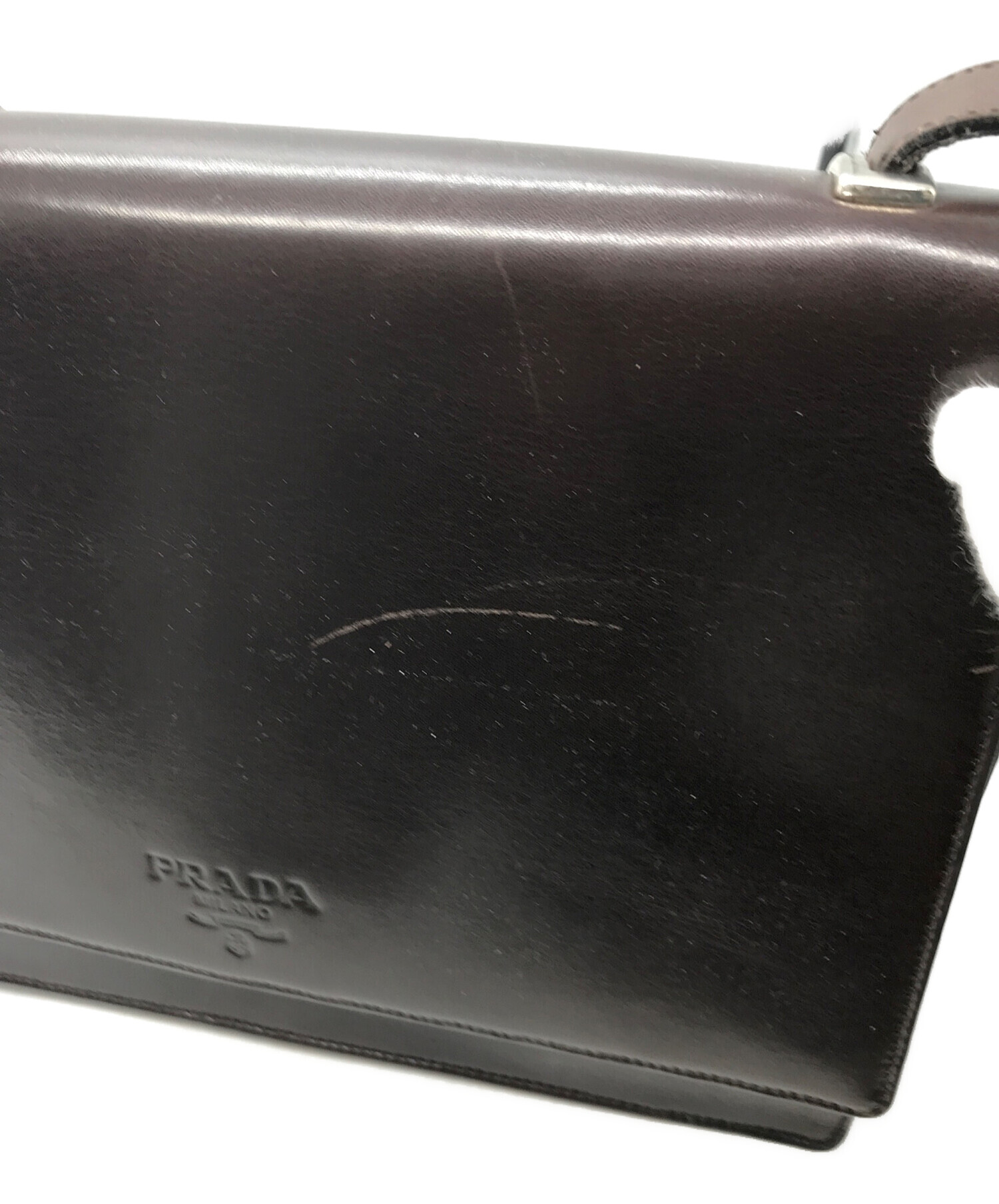 中古・古着通販】PRADA (プラダ) スクエアフラップショルダーバッグ 