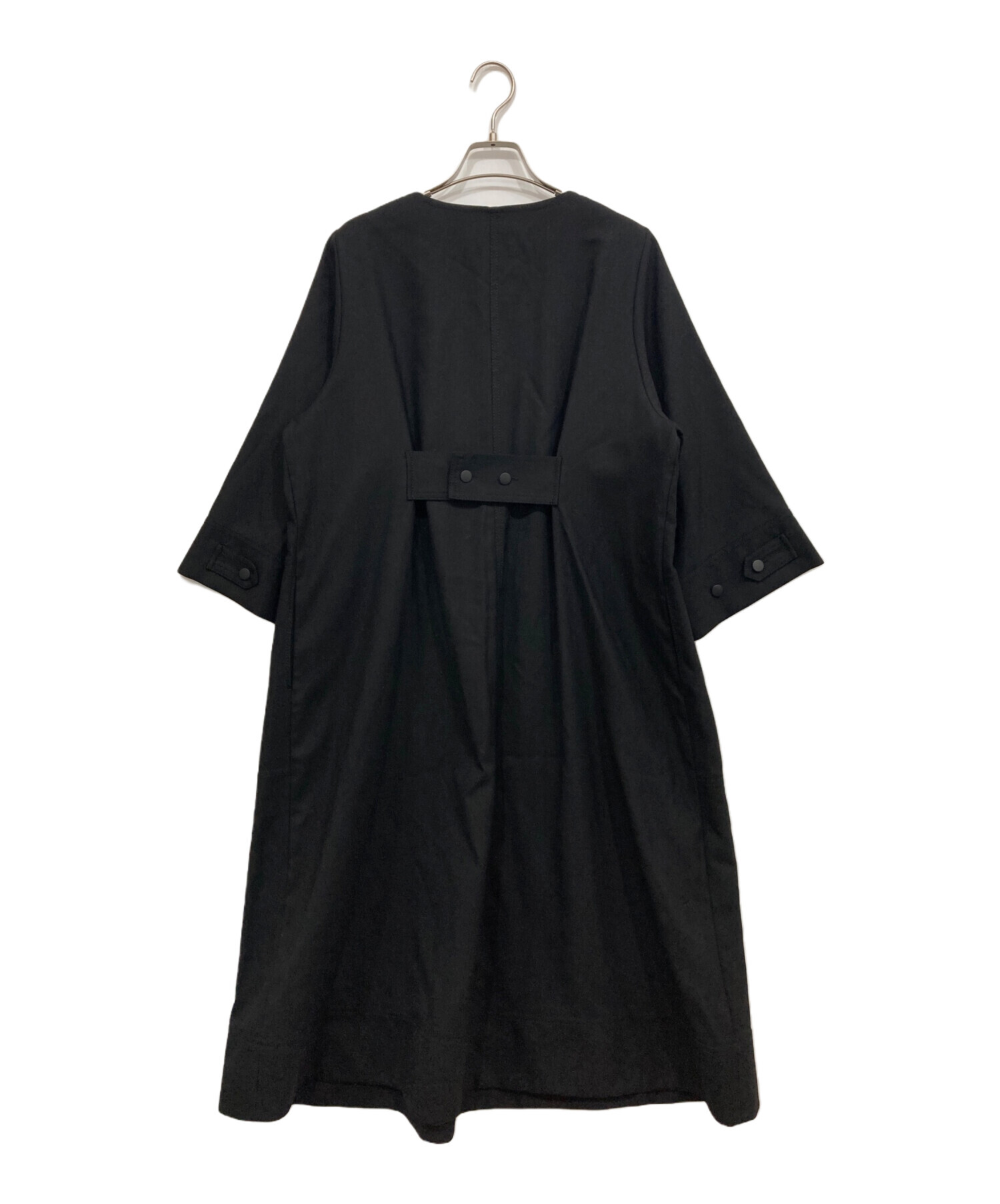 中古・古着通販】MOGA (モガ) ウールシャンブレーワンピース ブラック