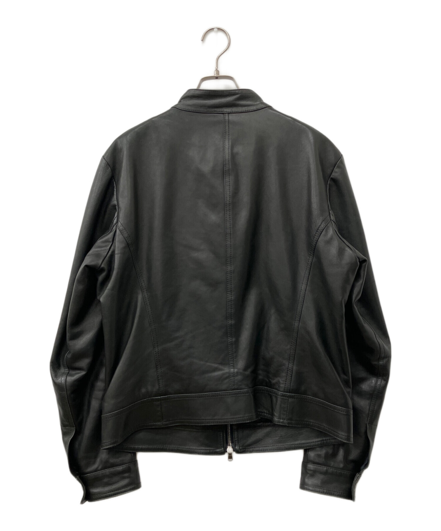 未使用エンメティ　シングルライダースレザージャケット 中古・古着通販】EMMETI (エンメティ) シングルライダースジャケット