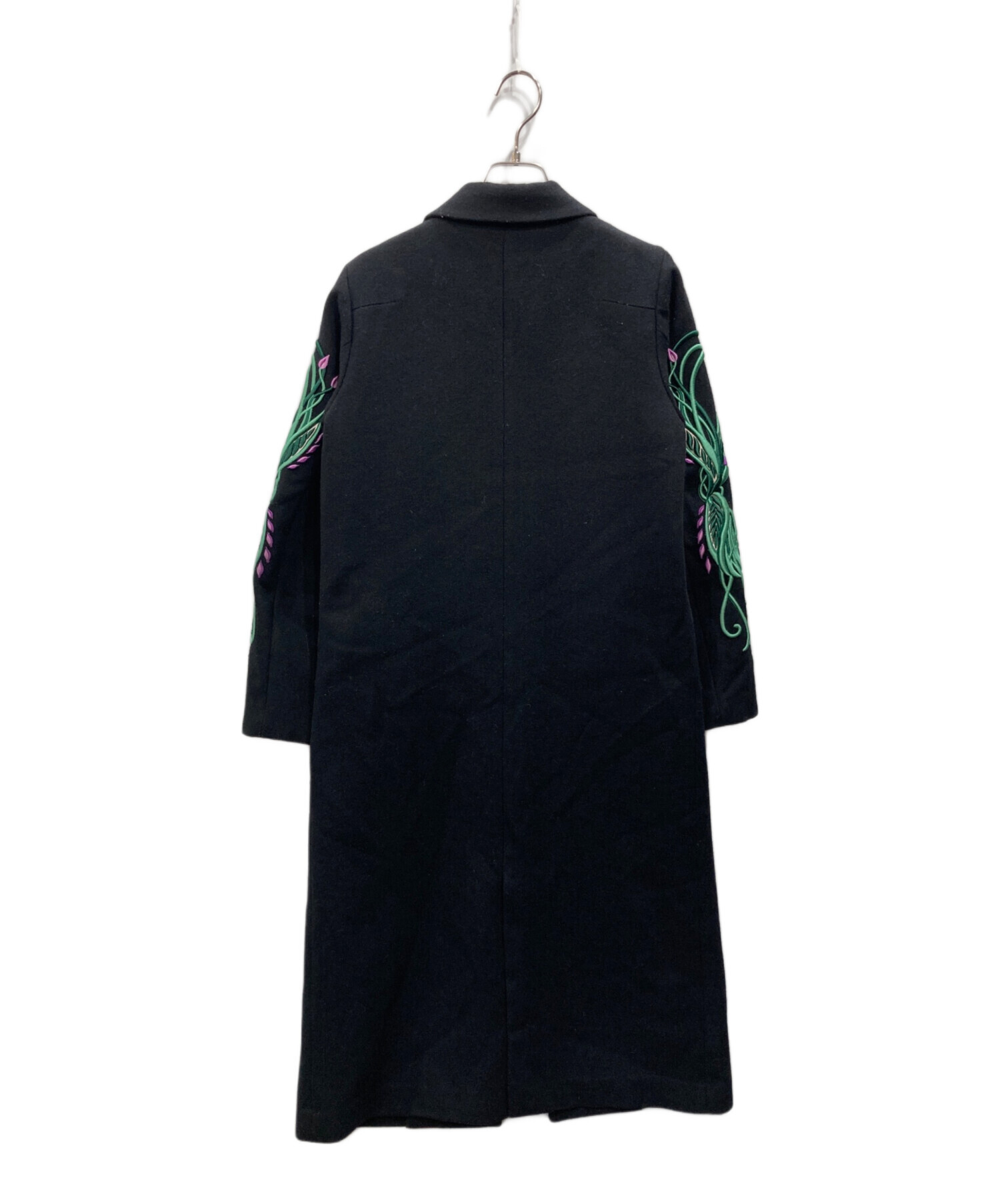 中古・古着通販】MURRAL (ミューラル) フラワー刺繍コート ブラック 