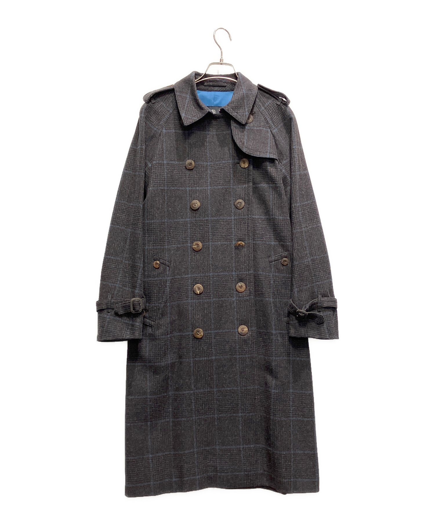 Aquascutum アクアスキュータム ウール トレンチコート チェック 7F