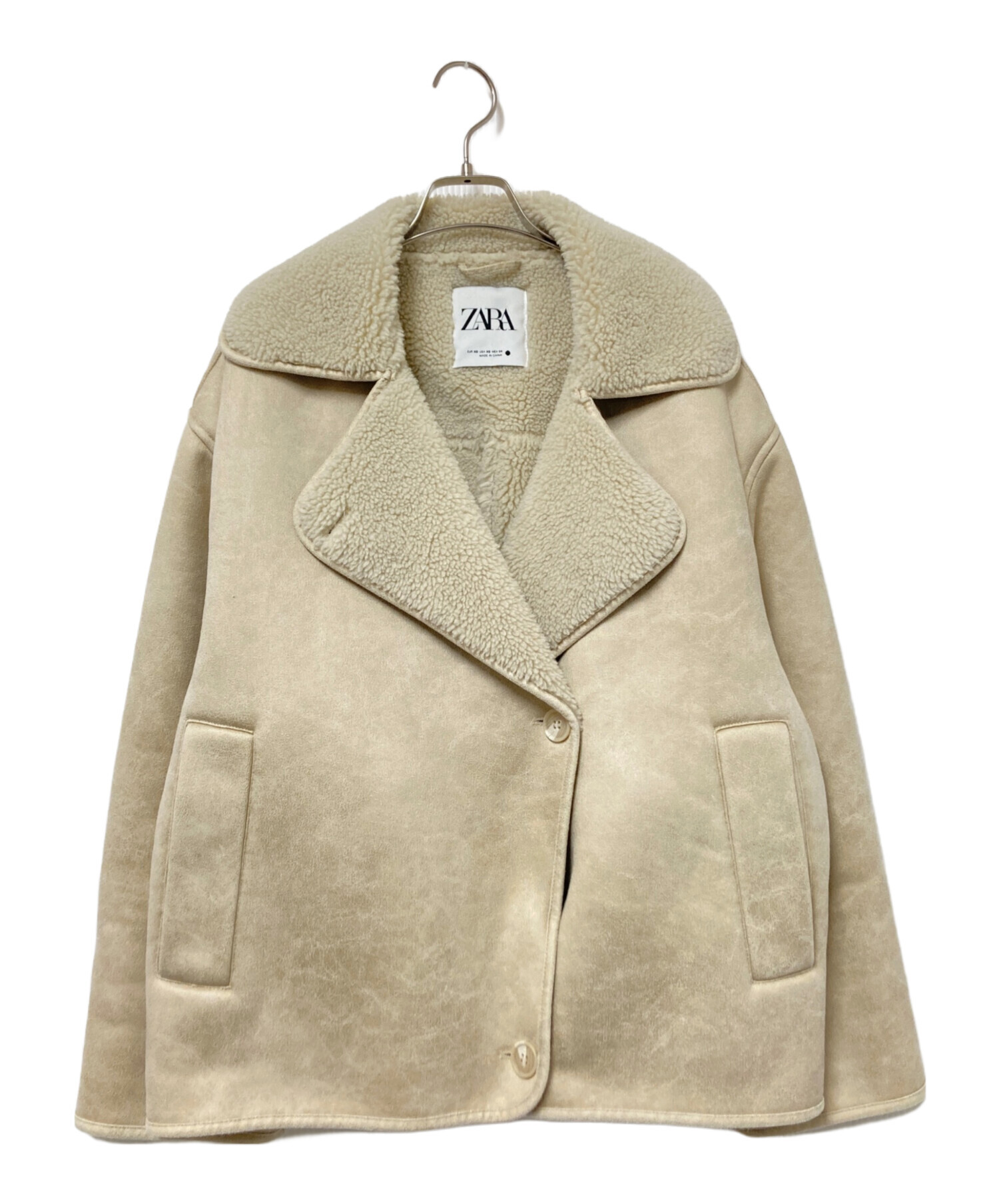 中古・古着通販】ZARA (ザラ) エコムートンボアジャケット ベージュ 
