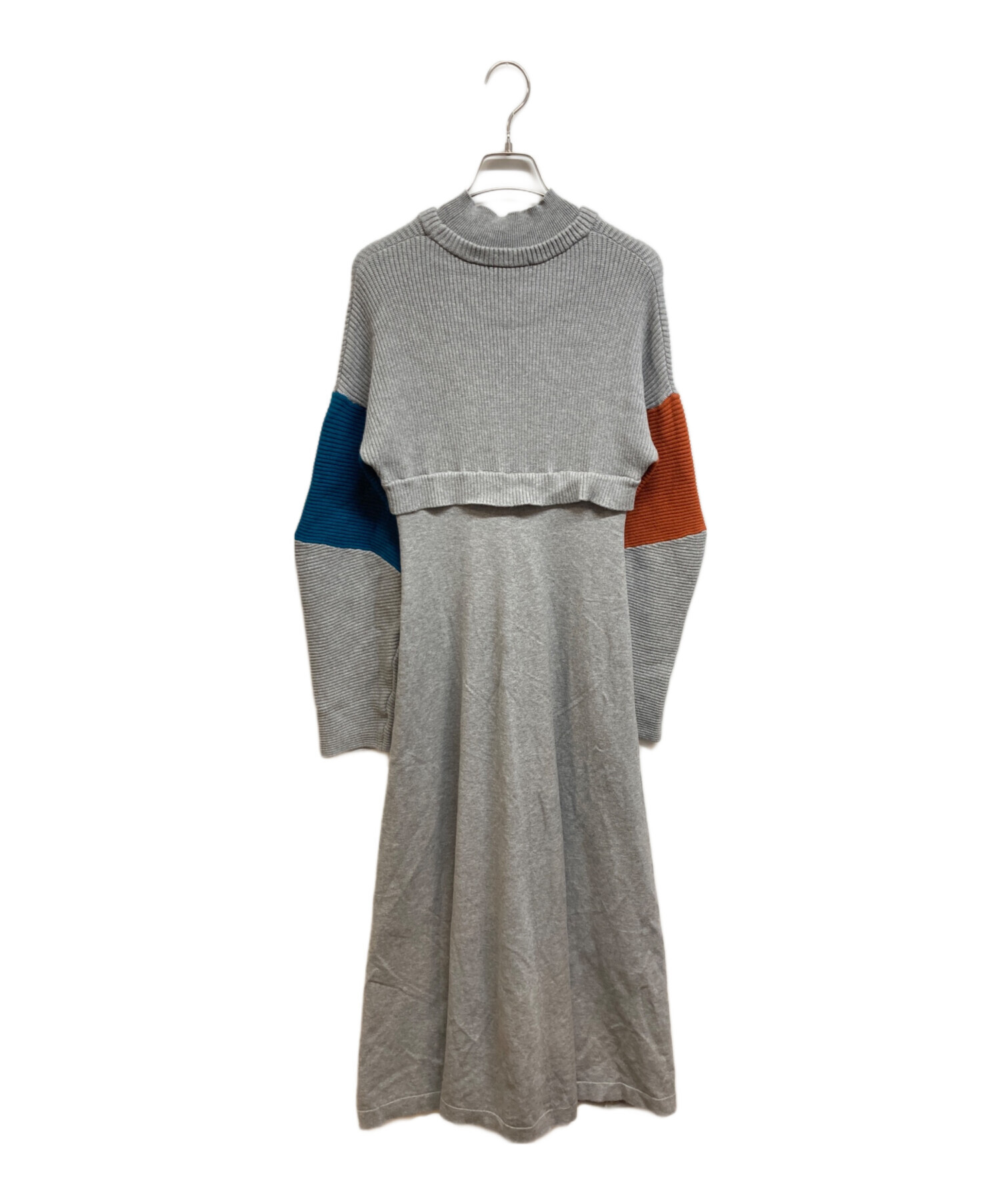 UN3D. ウェーブライン ニットワンピース MIX