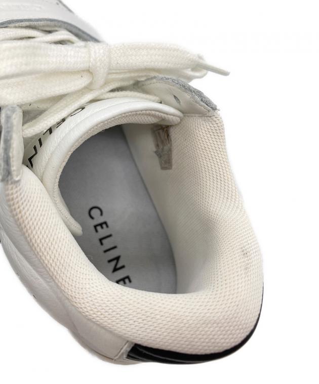 CELINE セリーヌ ロゴ ホワイト ハイカットスニーカー ベルクロストラップ 中古・古着通販】CELINE (セリーヌ) ベルクロストラップ ミッド